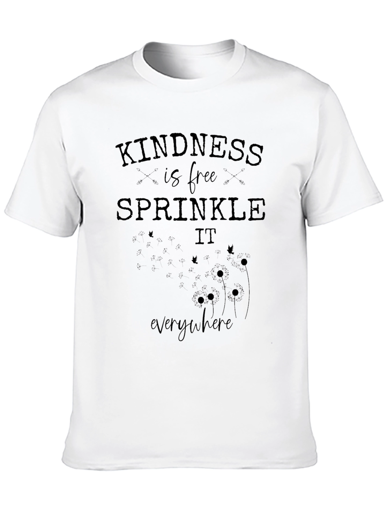 Black Kindness is Free Graphic Tee - Black Cotton Blend view 10