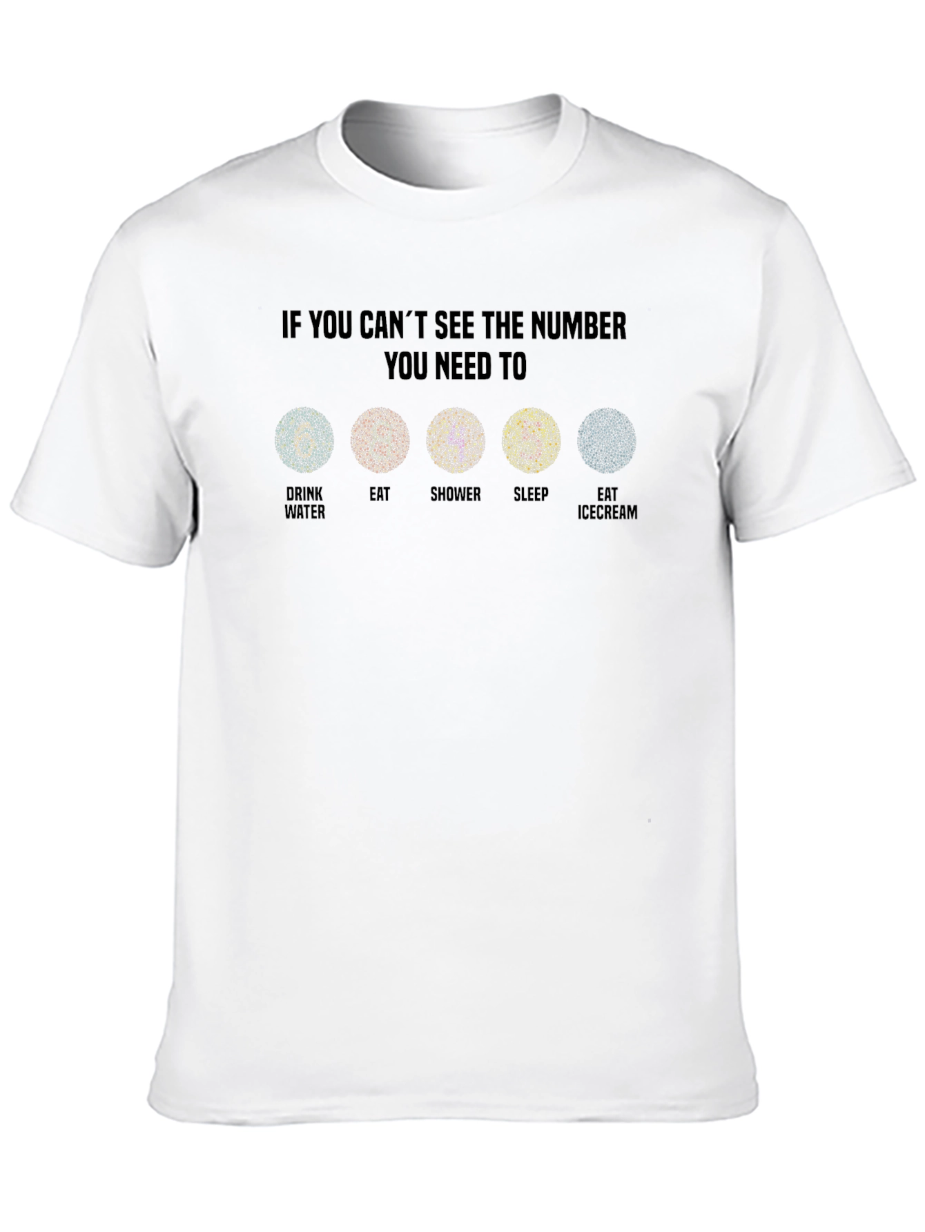 Black Colorblind Ishihara Test Funny T-Shirt view 10