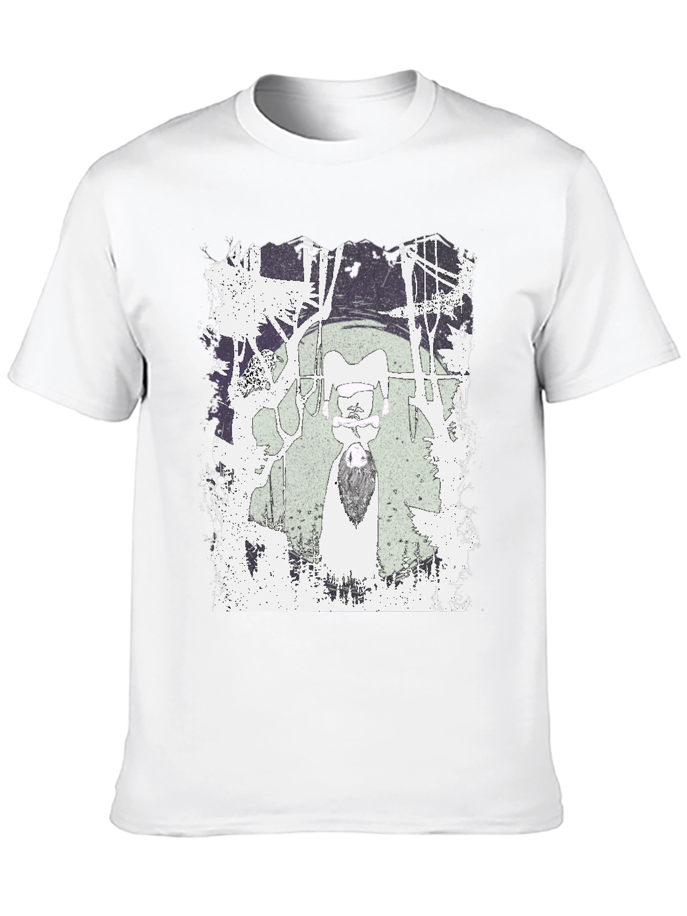 Black Graphic Tee - Unique Design on Black Cotton view 10