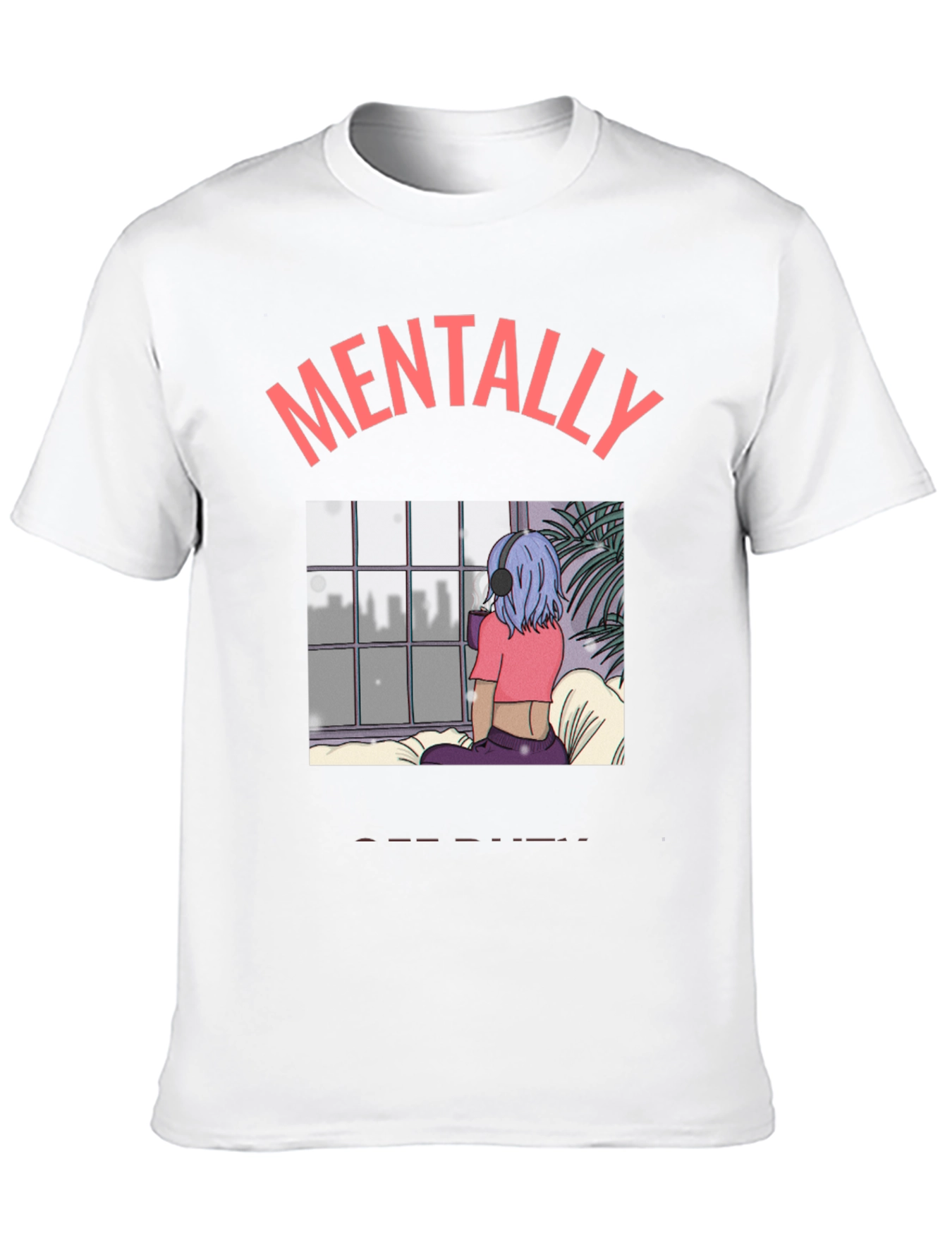 Black Mentally Elsewhere Graphic Tee - Unisex Black T-Shirt view 10