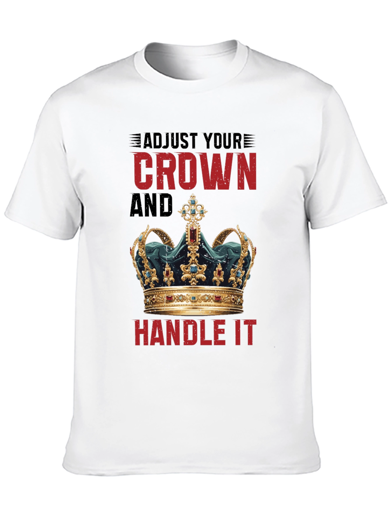 Black Adjust Your Crown Graphic Tee - Men's Black T-Shirt view 10