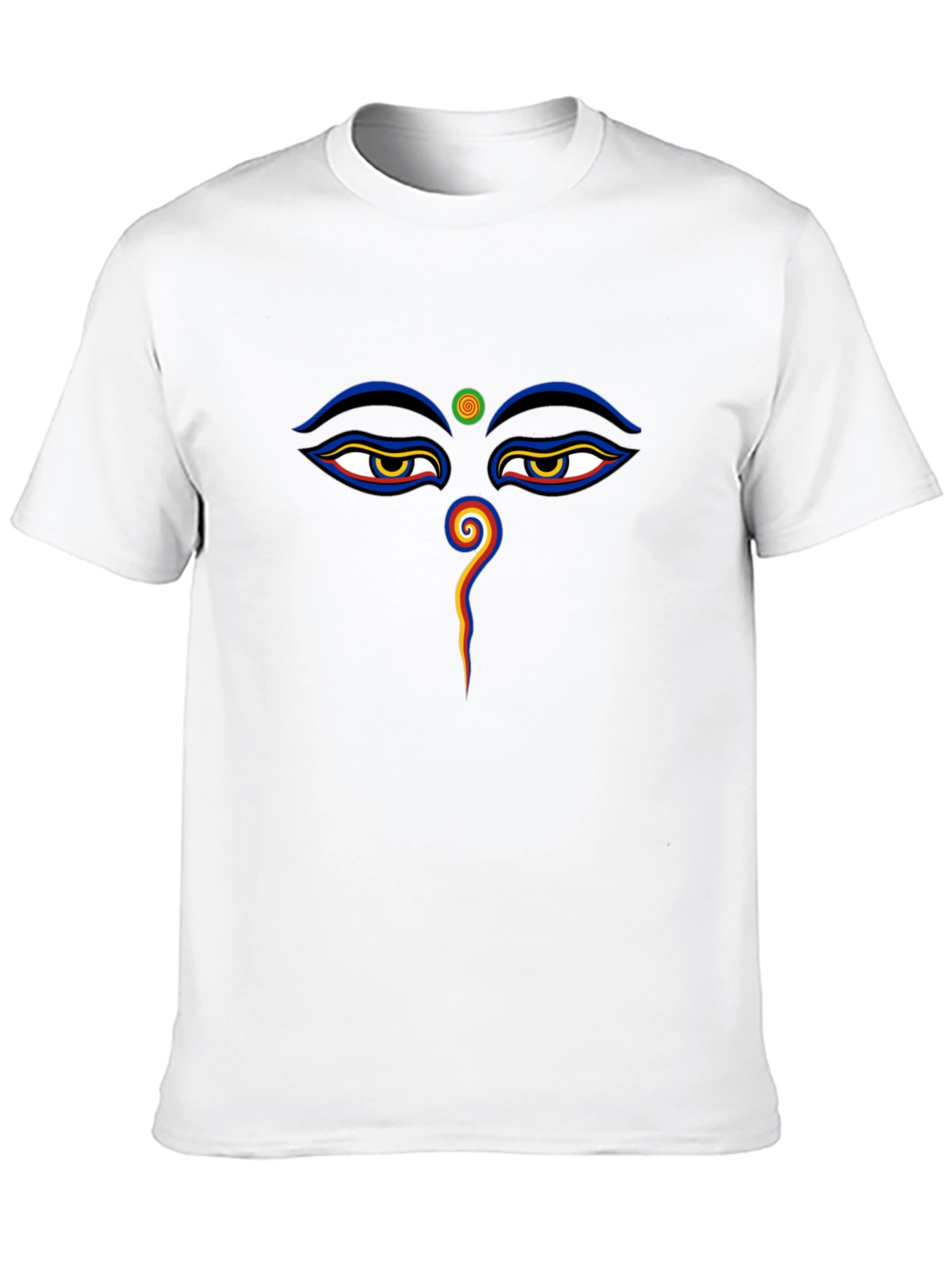 Black Eye of Buddha Graphic Tee - Spiritual Design Black T-Shirt view 10