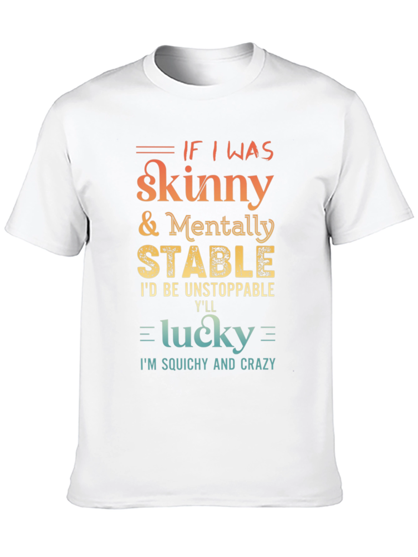 Black Funny 'Skinny & Mentally Stable' Graphic Tee view 10