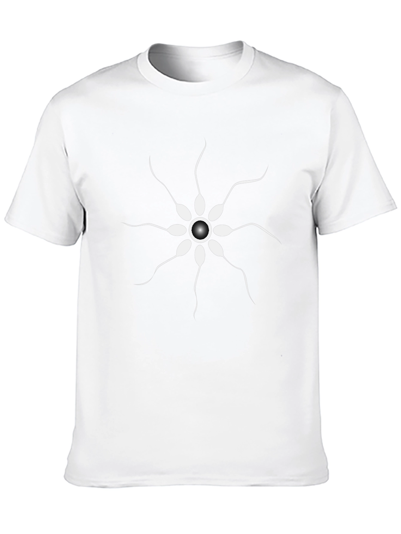 Black Black T-Shirt with Sperm Flower Design view 10