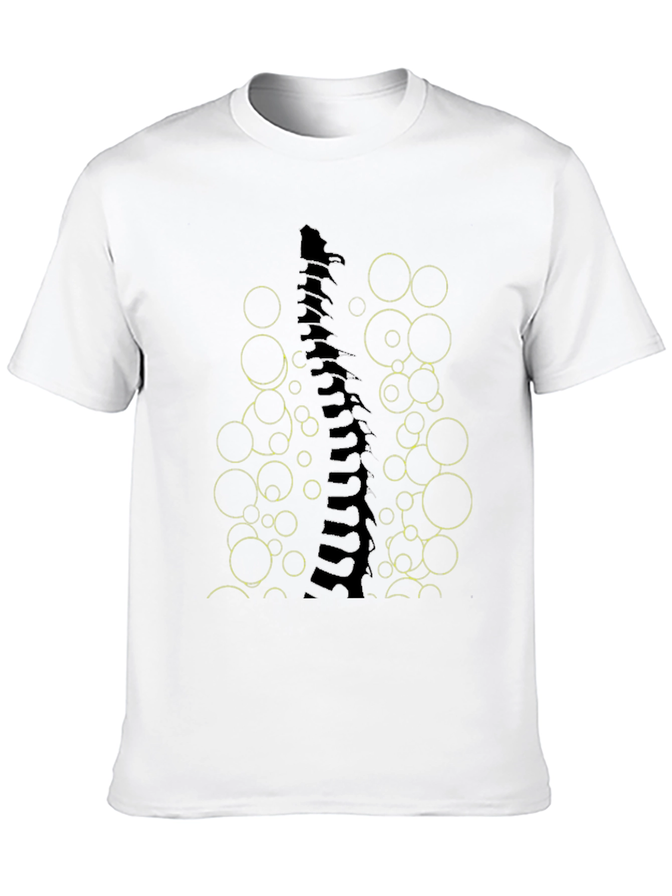 Black Abstract Spine Graphic Tee - Modern Art T-Shirt view 10