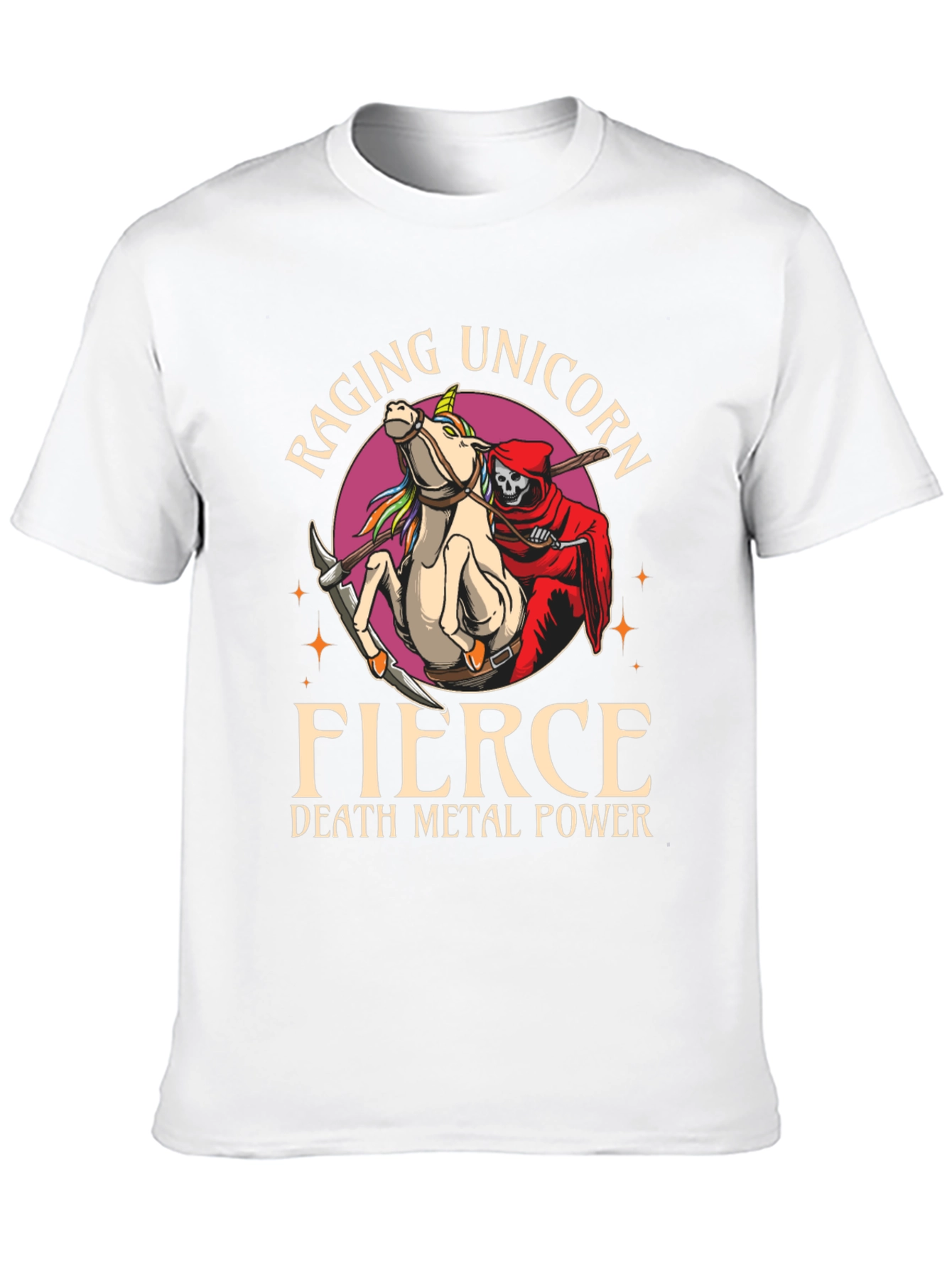 Black Raging Unicorn Fierce Death Metal Power T-Shirt view 10