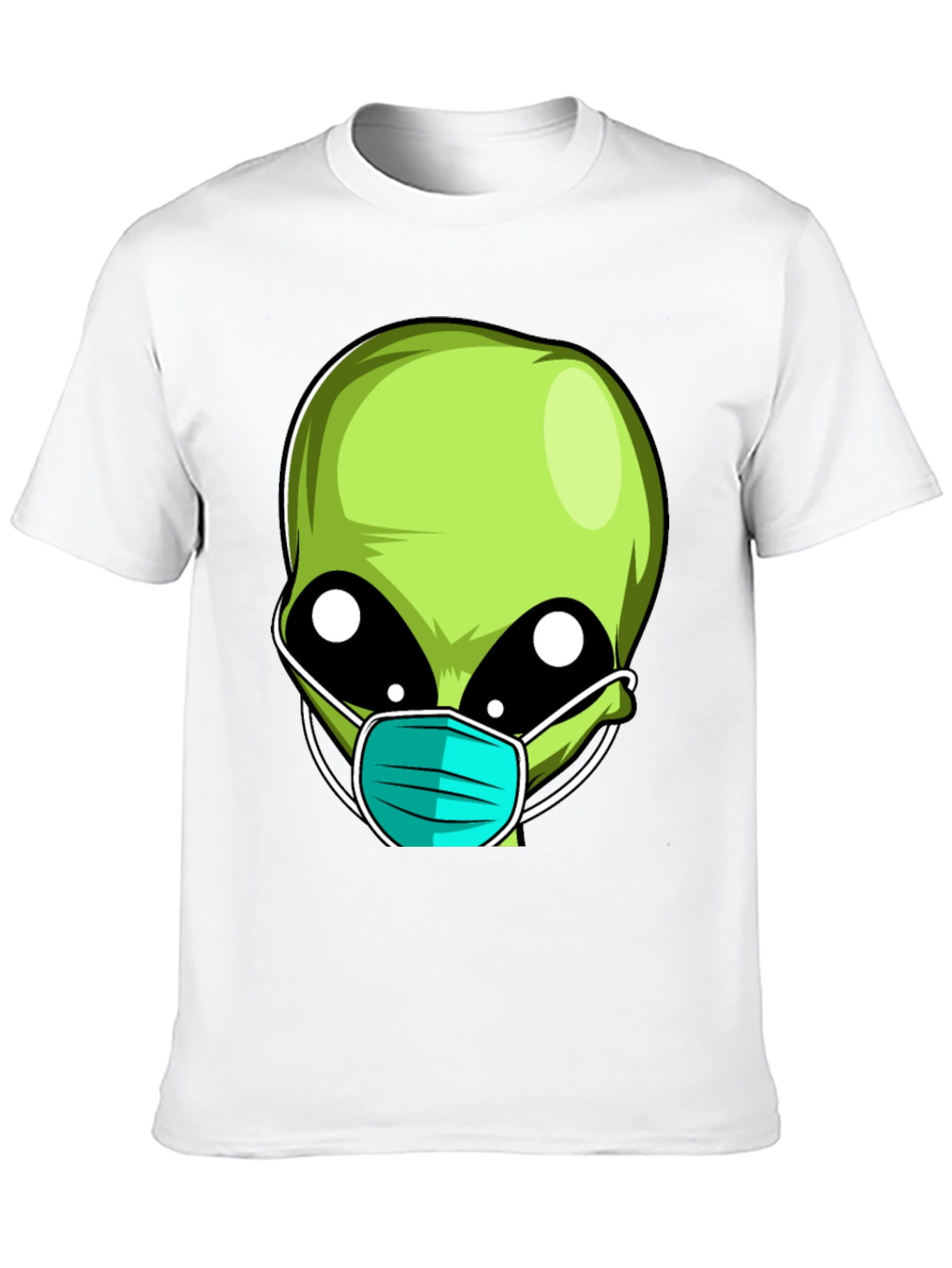 Black Alien Face Mask Novelty T-Shirt view 10