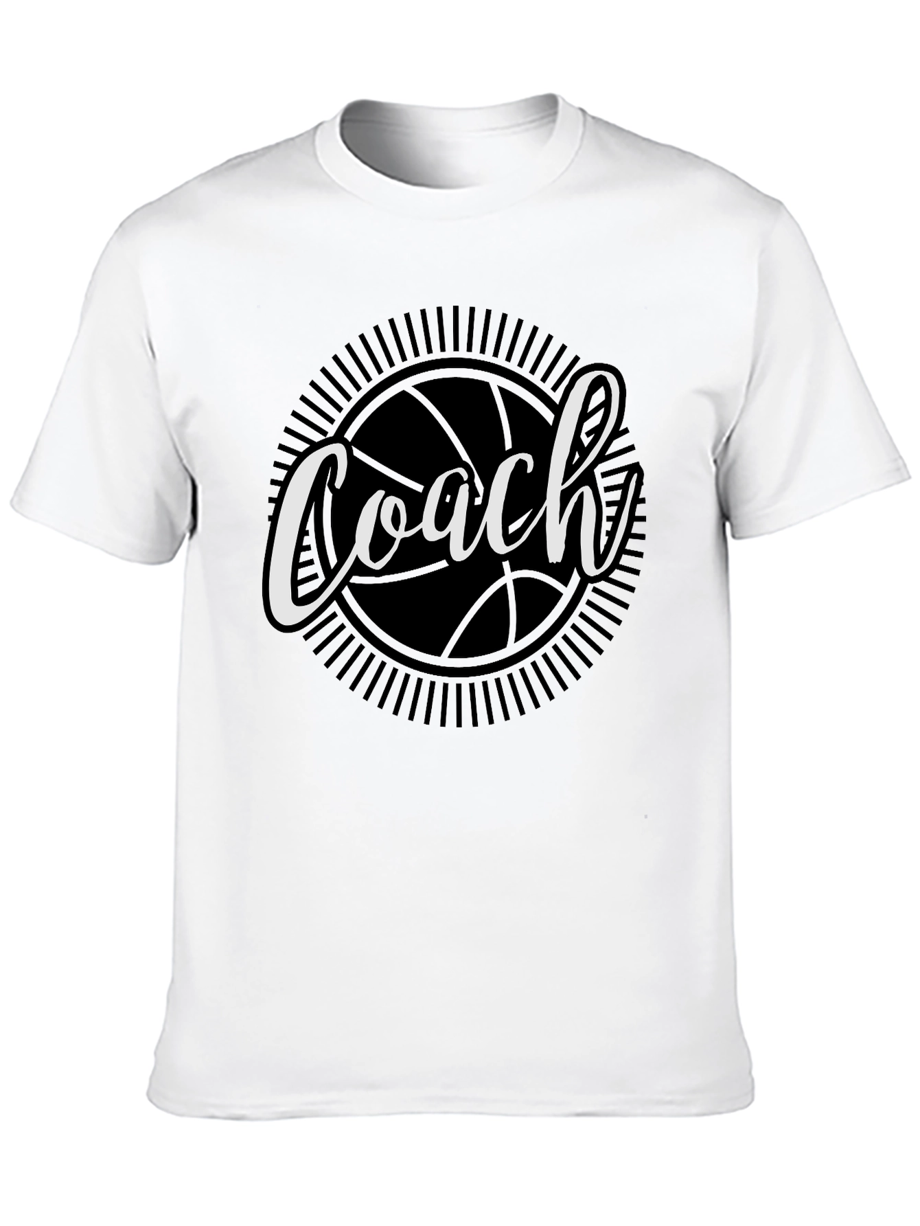 Black Coach Basketball Graphic T-Shirt - Black Cotton Tee view 10