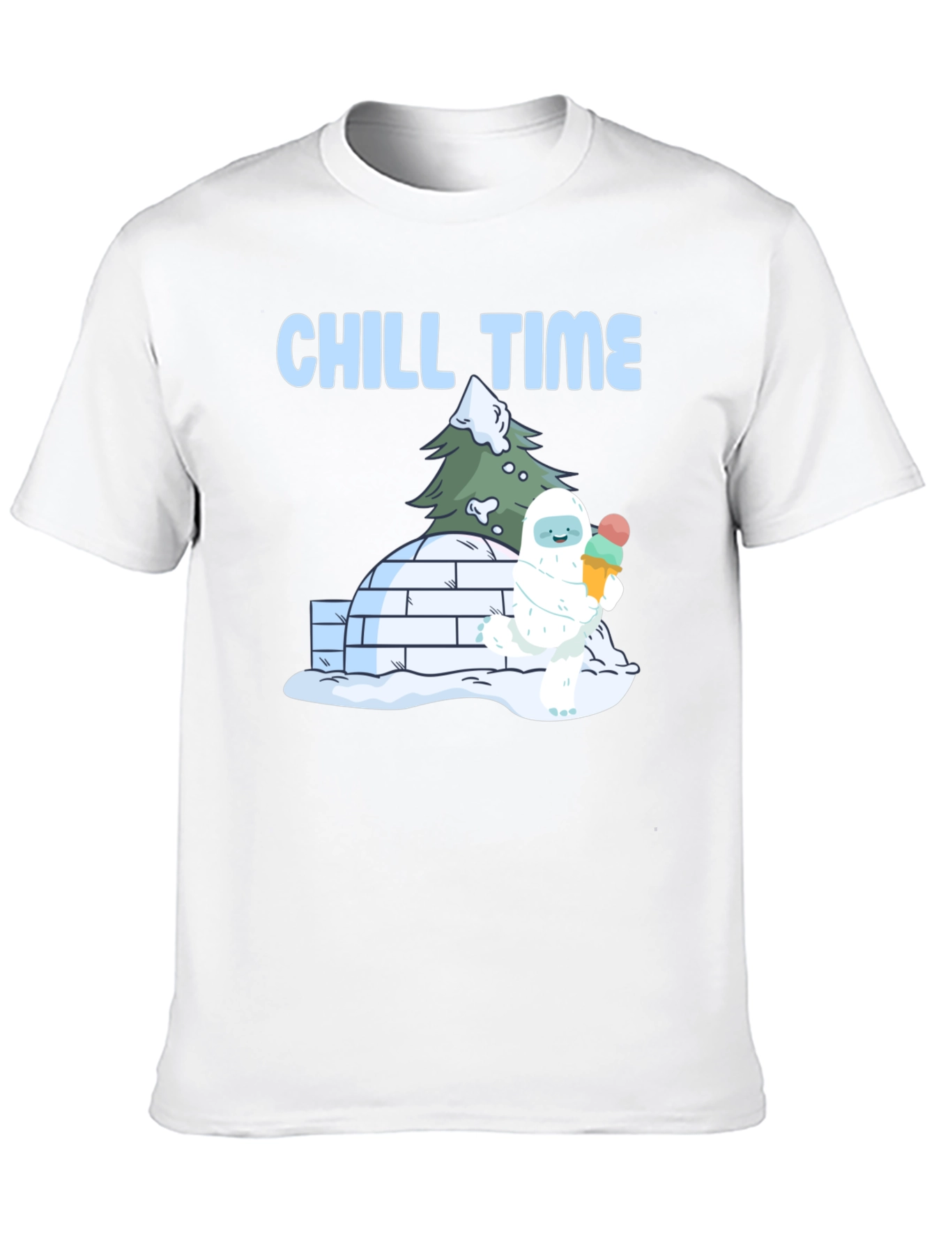 Black Chill Time Yeti Ice Cream T-Shirt view 10