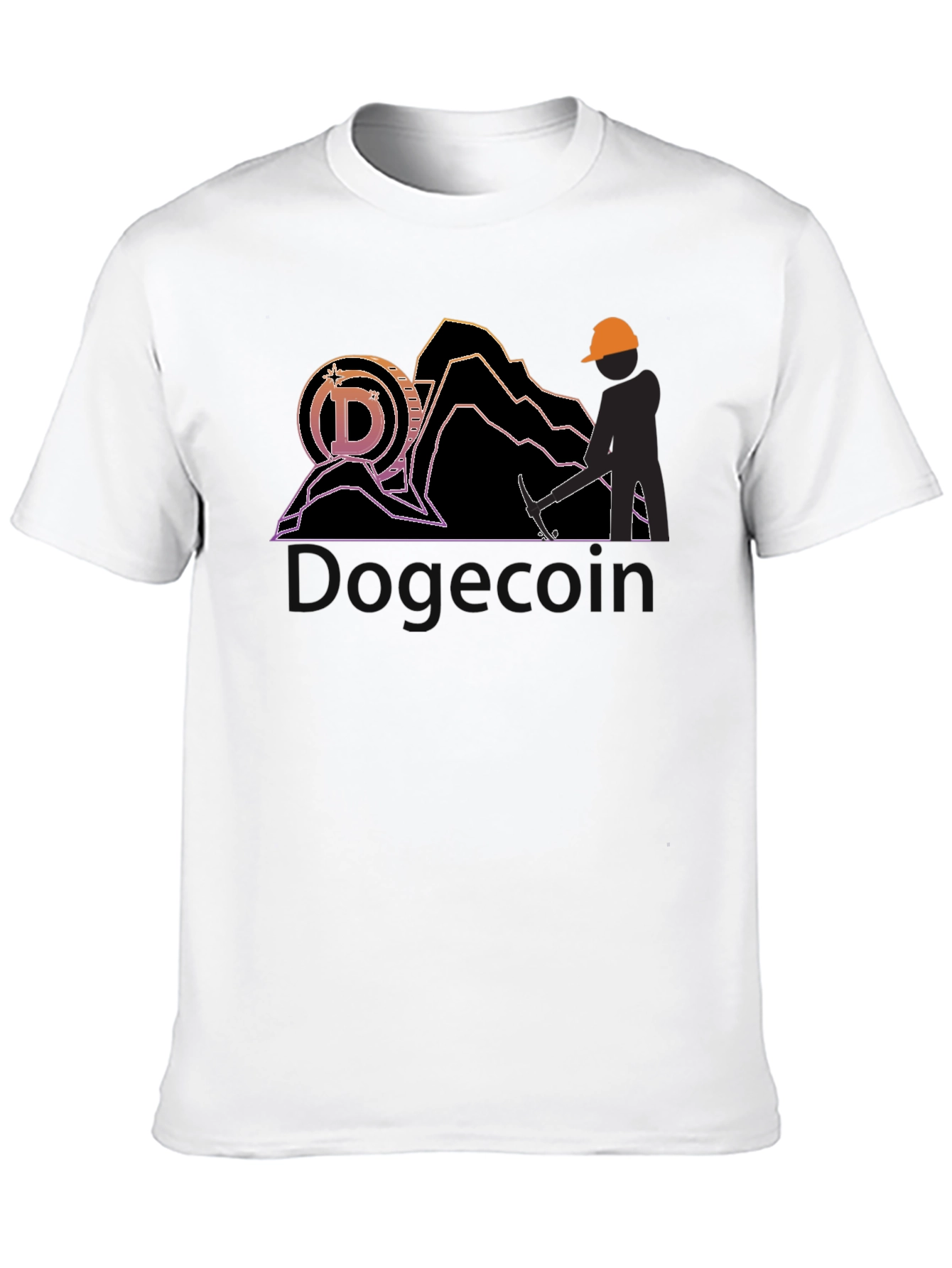 Black Dogecoin Miner Black T-Shirt view 10