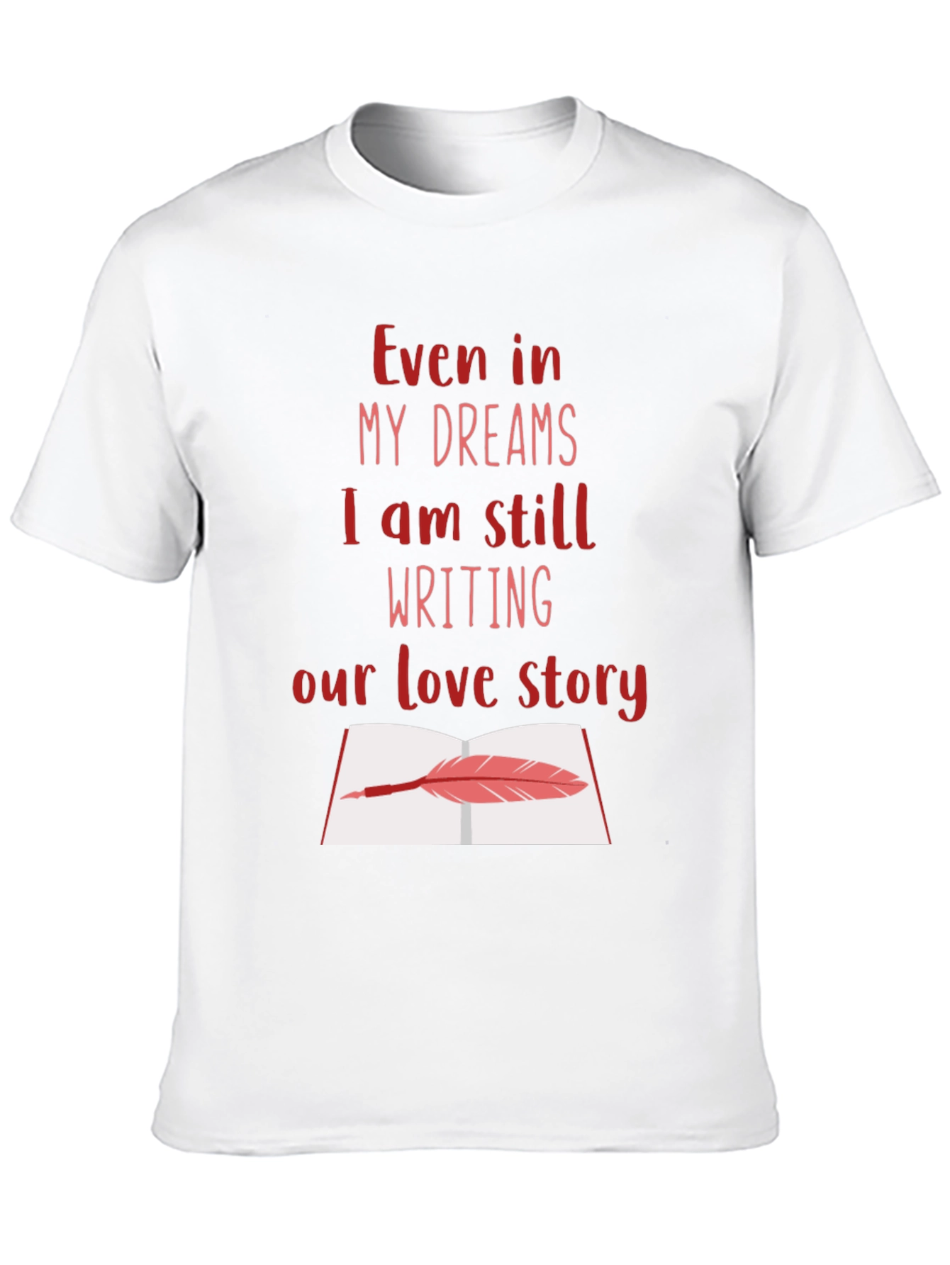 Black Romantic Writer T-Shirt - Love Story Design view 10