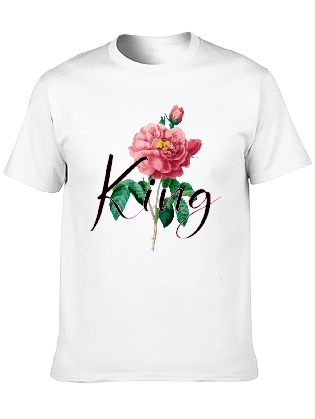 Black King Rose Graphic Tee - Men's Black T-Shirt view 10