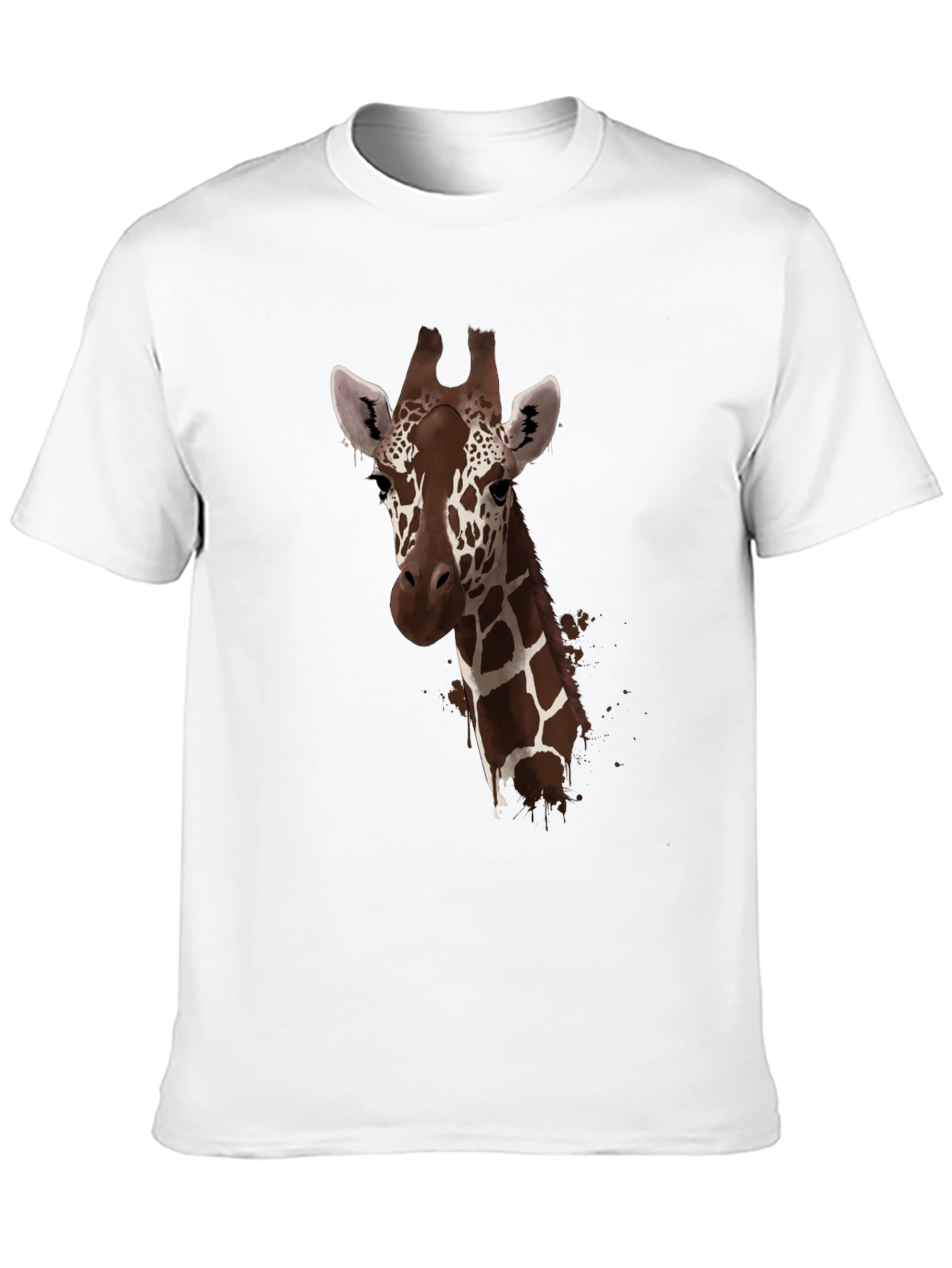 Black Giraffe Print Black T-Shirt - Stylish Animal Design view 10
