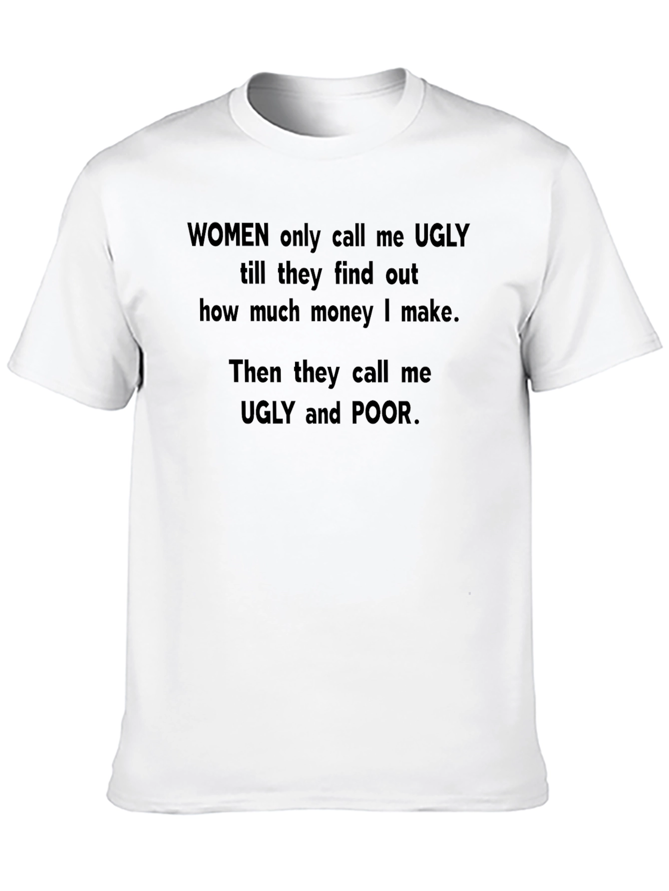 Black Funny Men's T-Shirt - Ugly & Poor view 10