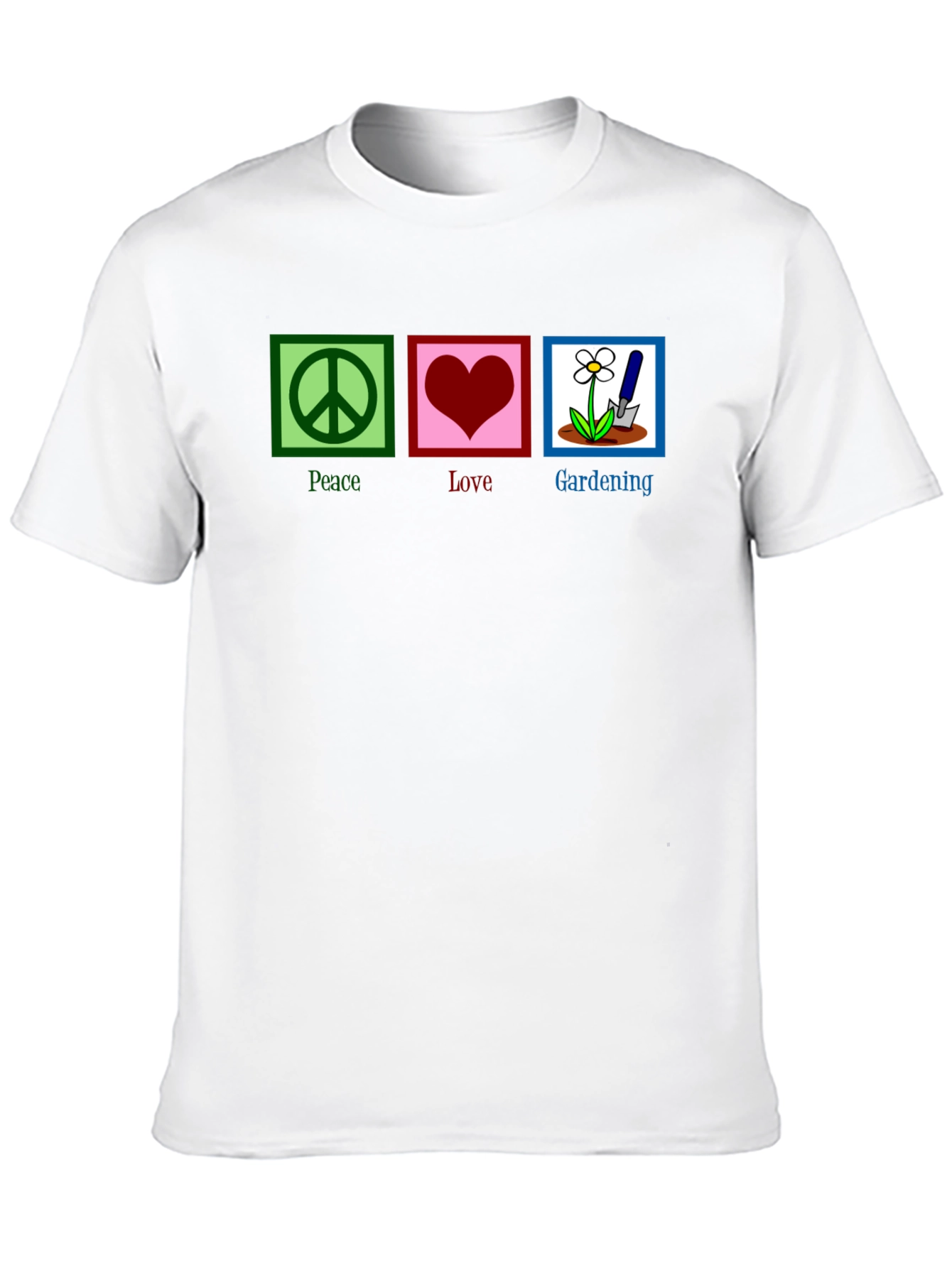 Black Peace, Love, Gardening Graphic T-Shirt view 10