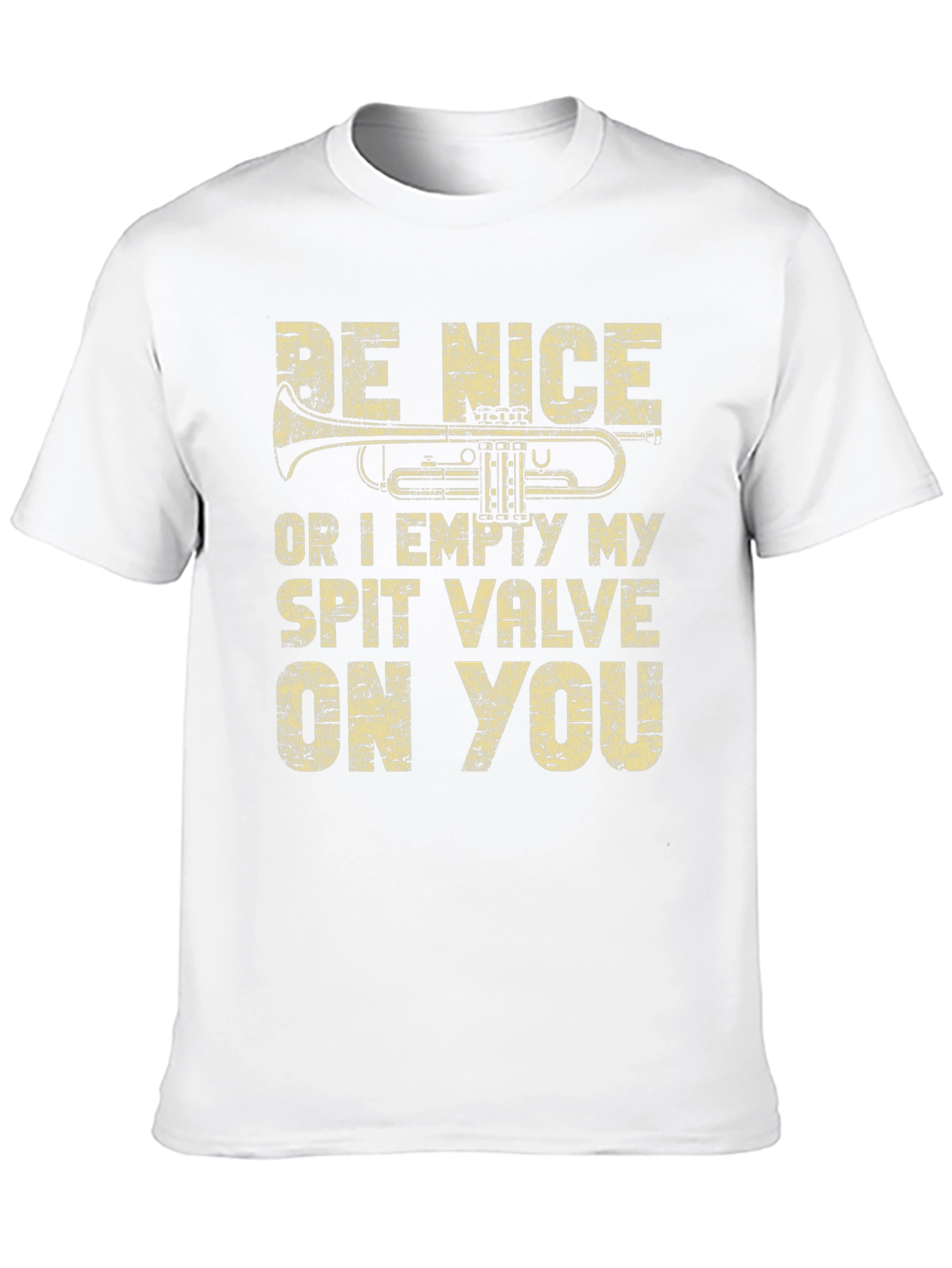 Black Funny Musician T-Shirt - Be Nice or Spit Valve! view 10