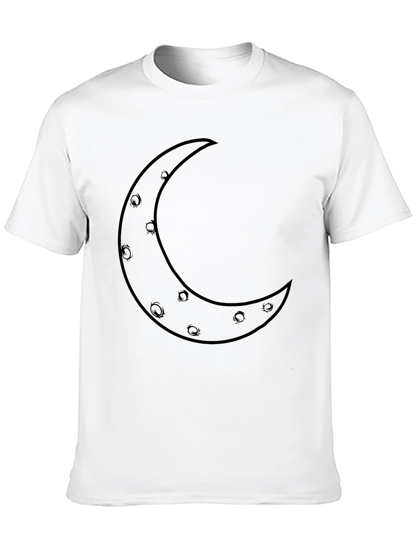 Black Crescent Moon Graphic Tee - Black Cotton Blend Shirt view 10