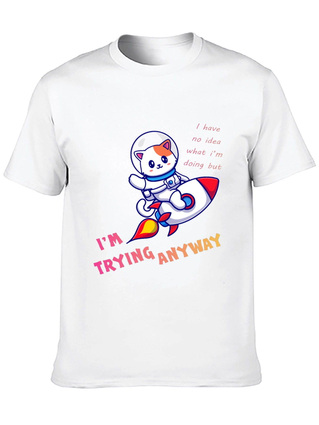 Black Cat Astronaut T-Shirt - "I'm Trying Anyway" view 10