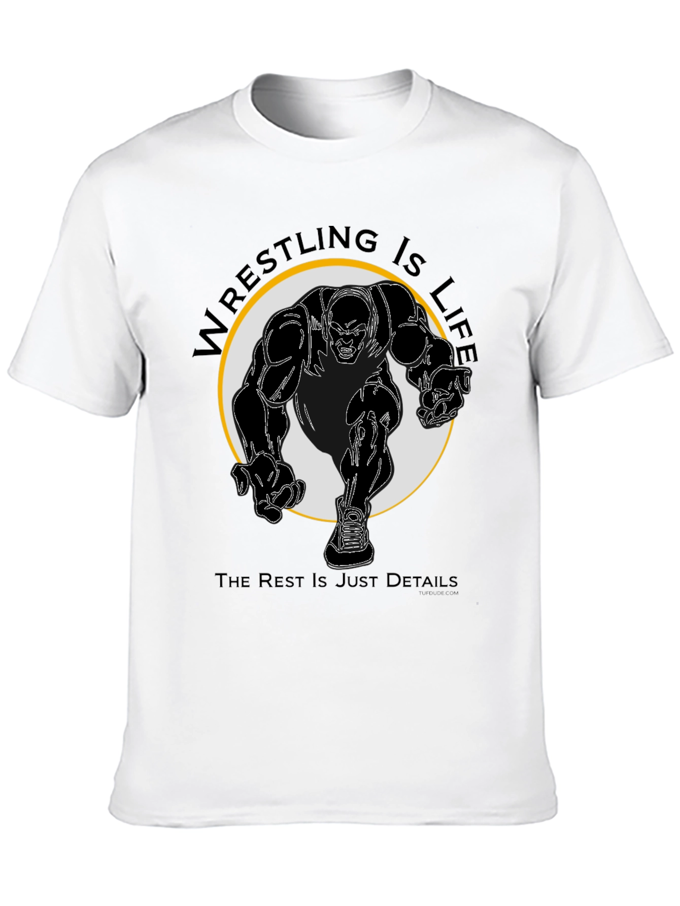 Black Wrestling Is Life Black T-Shirt view 10
