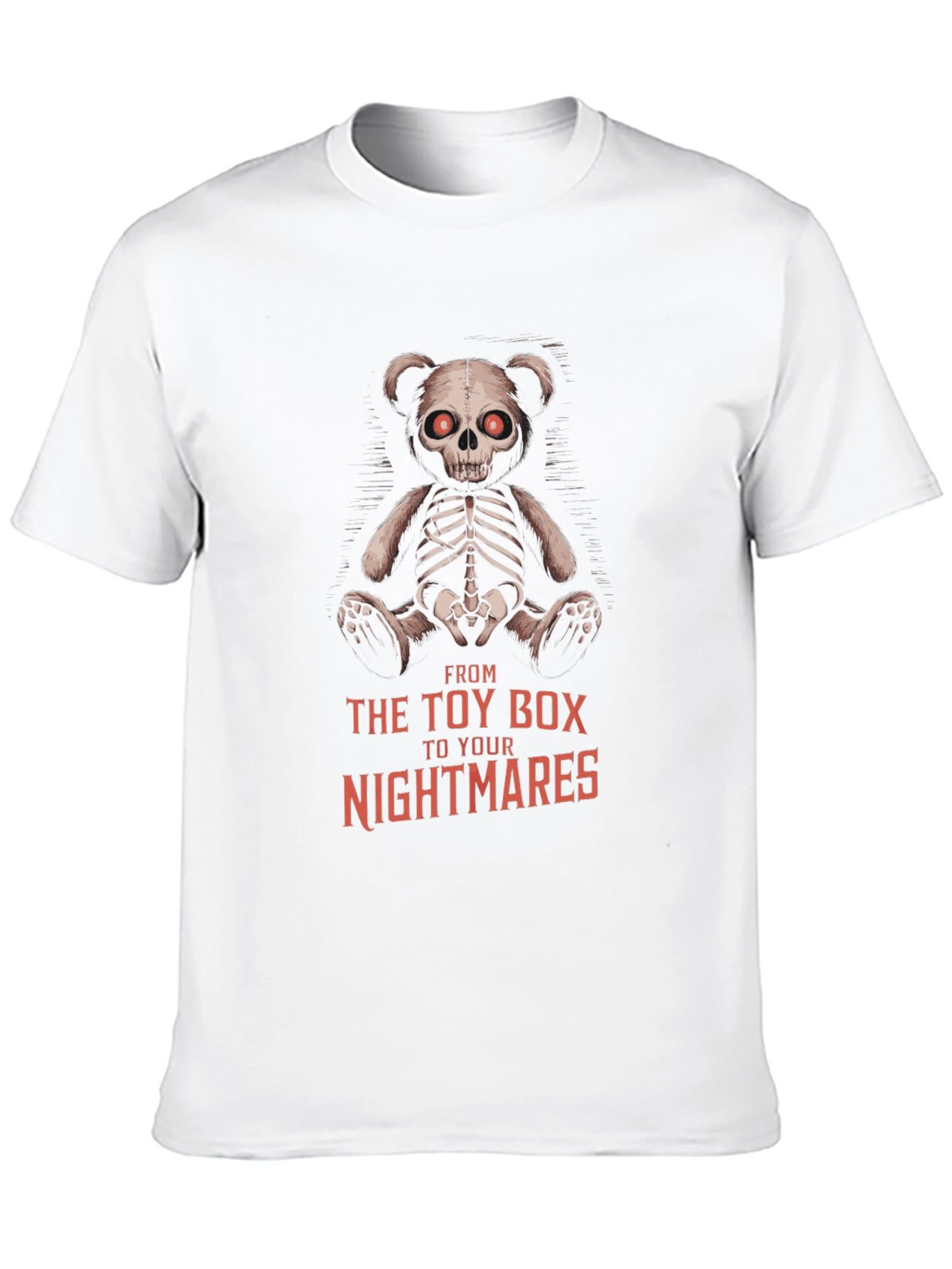 Black Creepy Teddy Bear Skeleton T-Shirt view 10