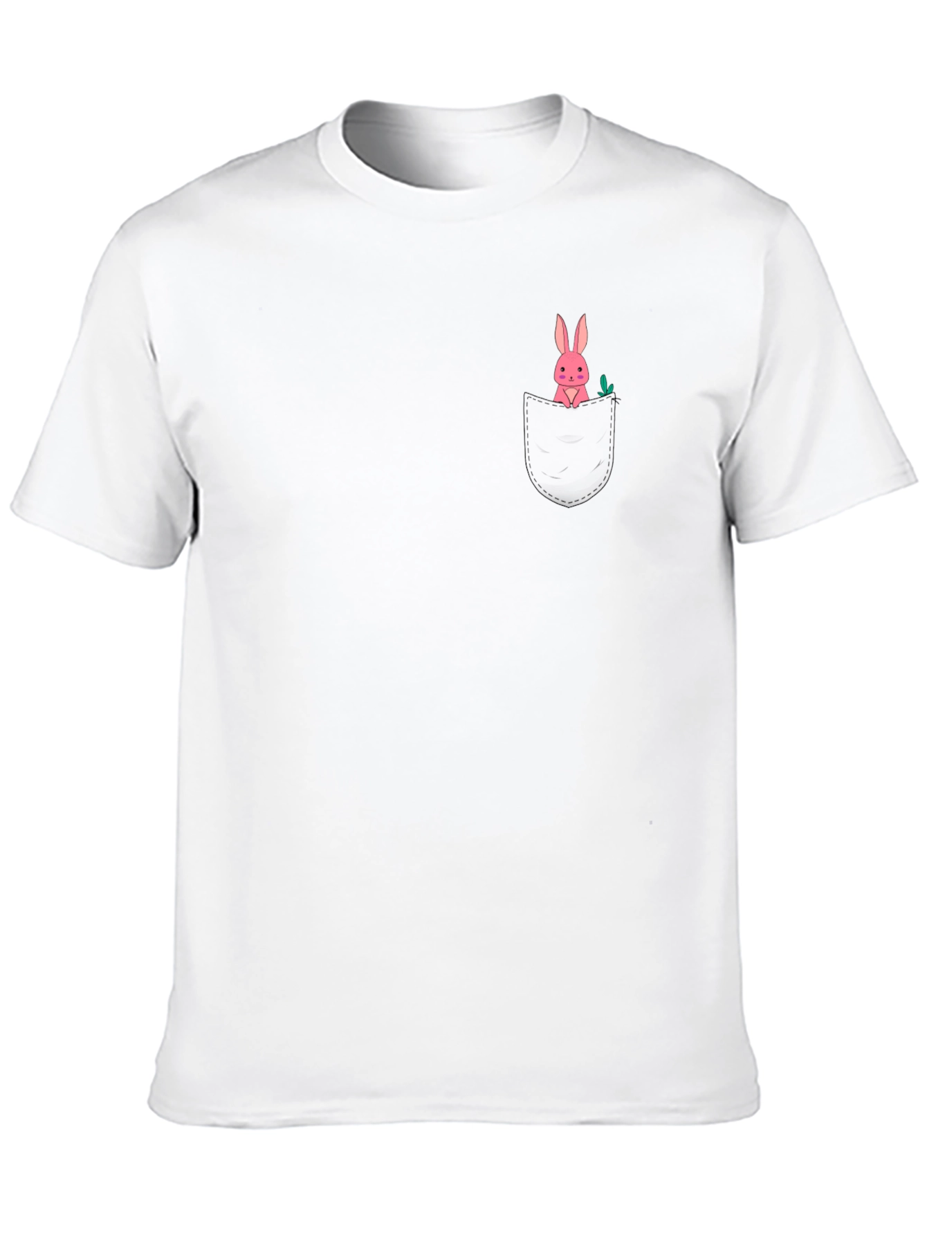 Black Black T-Shirt with Bunny Pocket Design view 10