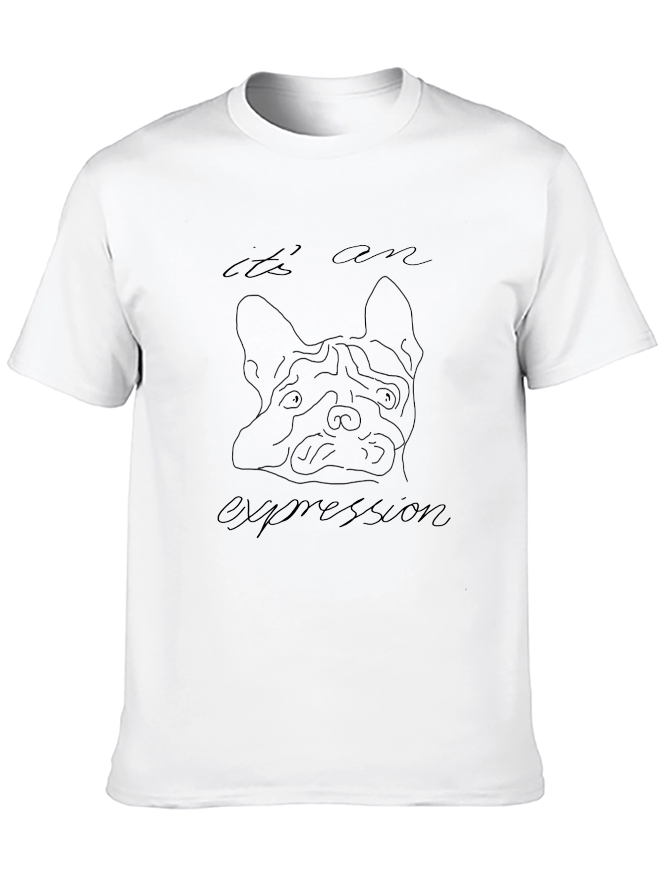 Black Dog Expression T-Shirt - Unique Line Art Design view 10