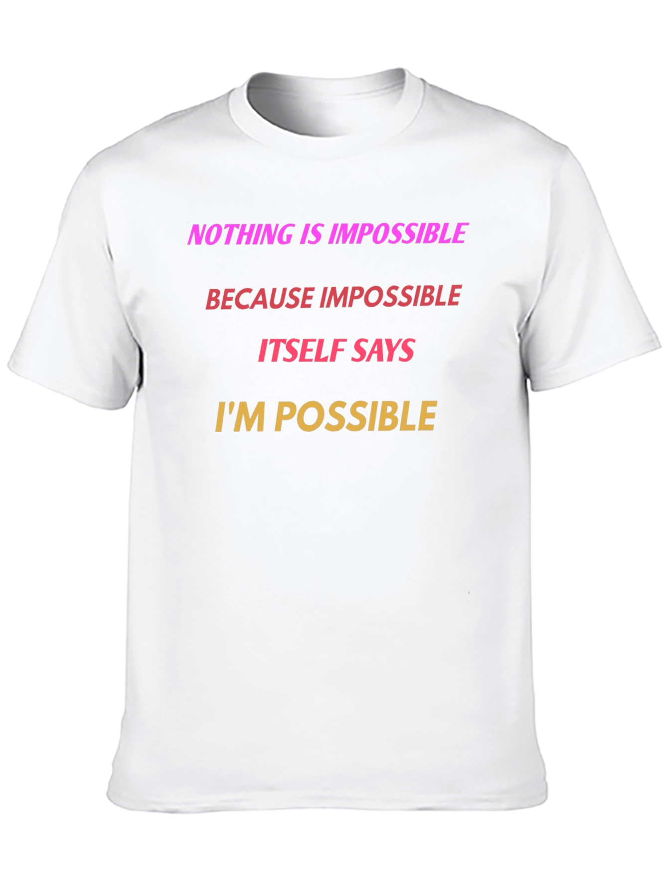 Black Inspirational Graphic T-Shirt - Nothing is Impossible view 10