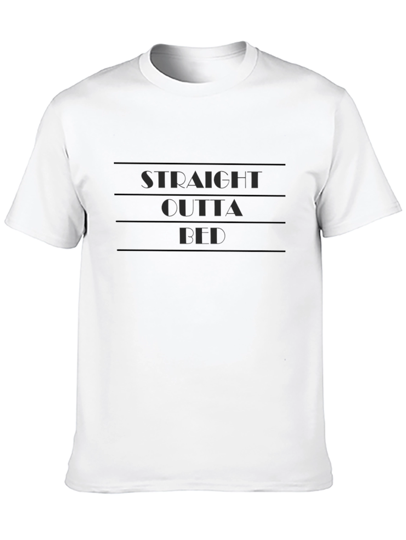 Black Straight Outta Bed Black Graphic T-Shirt view 10