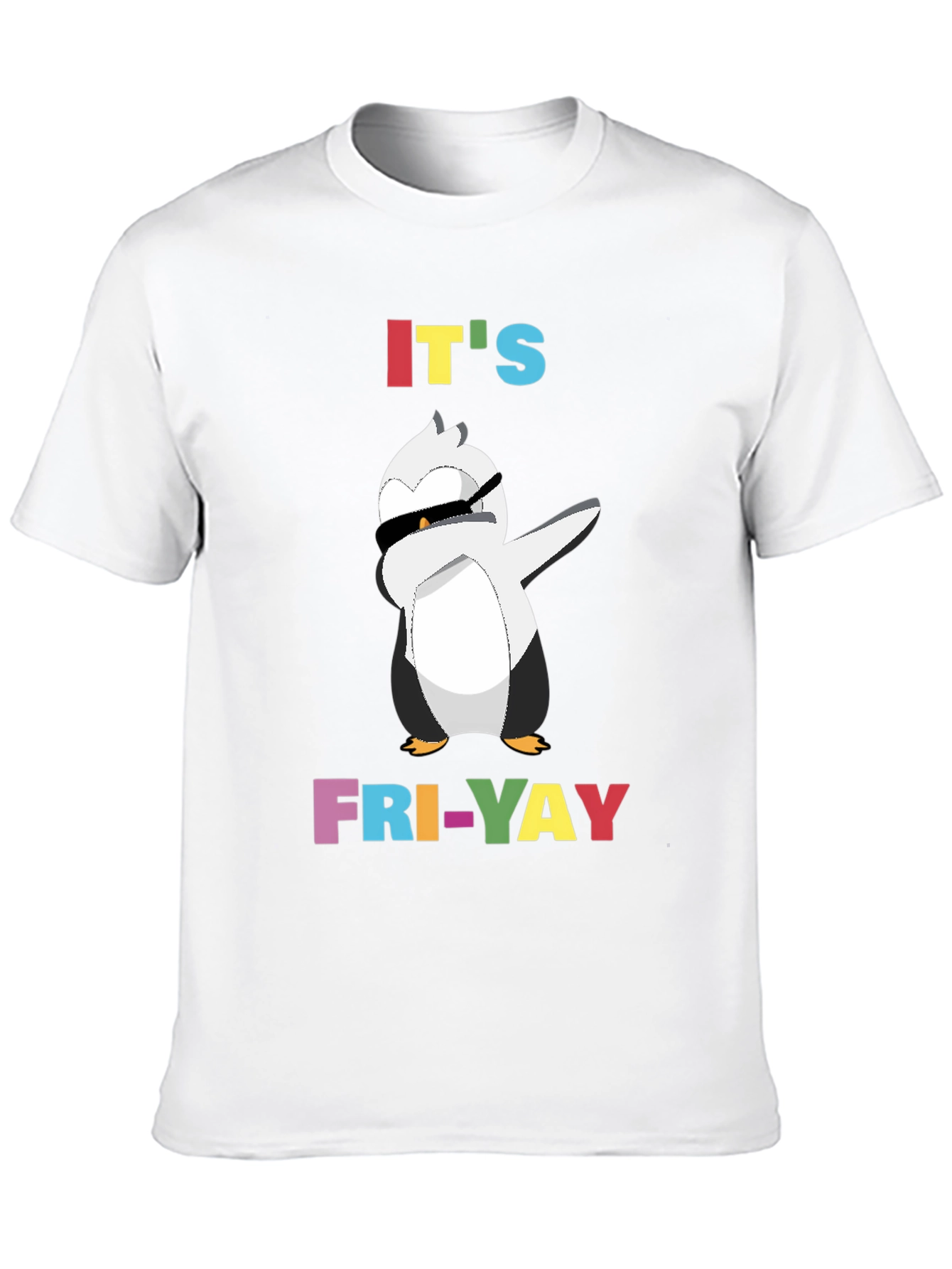 Black It's Fri-Yay Penguin Dabbing T-Shirt view 10