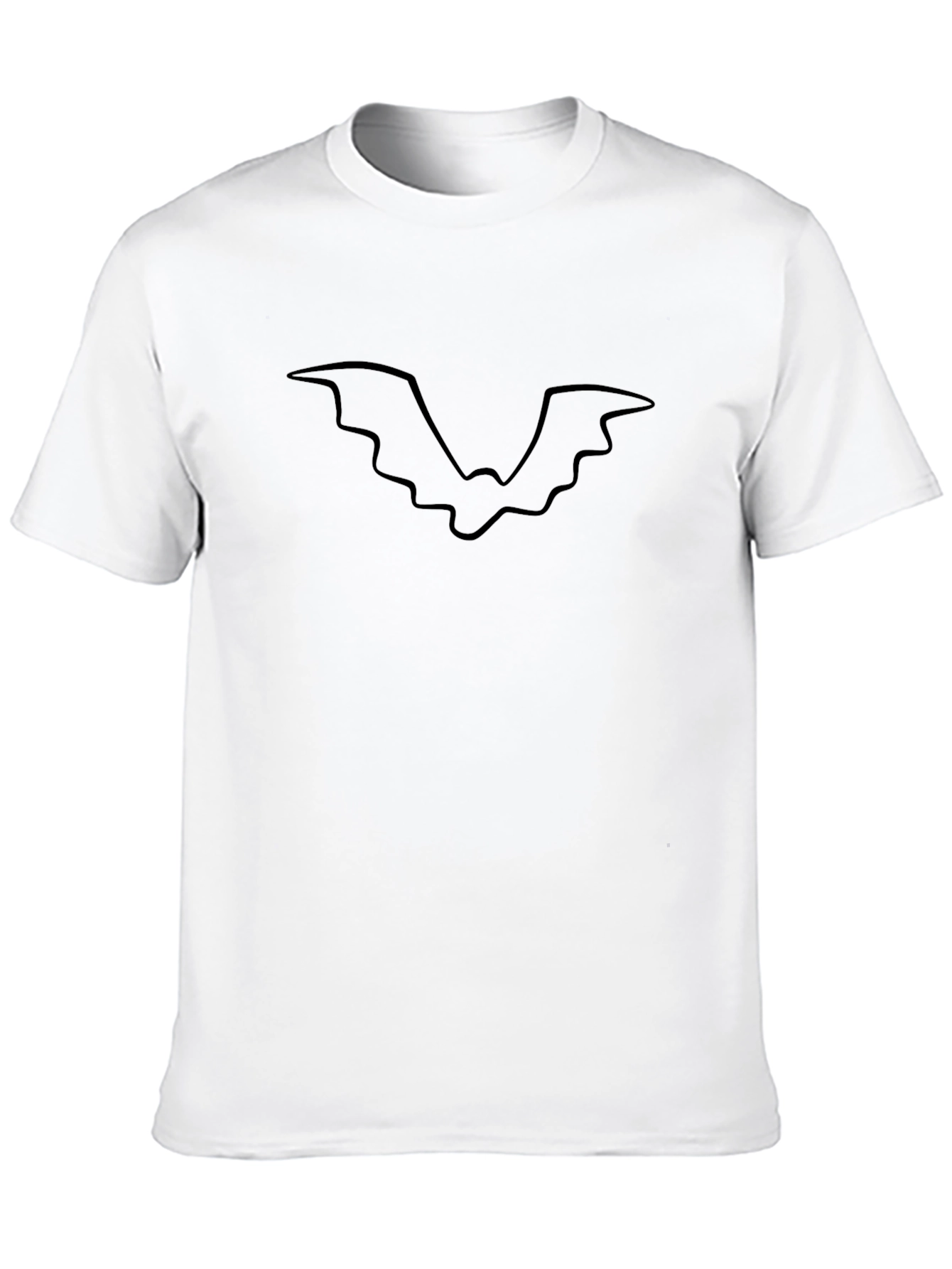 Black Bat Silhouette Graphic Black T-Shirt view 10