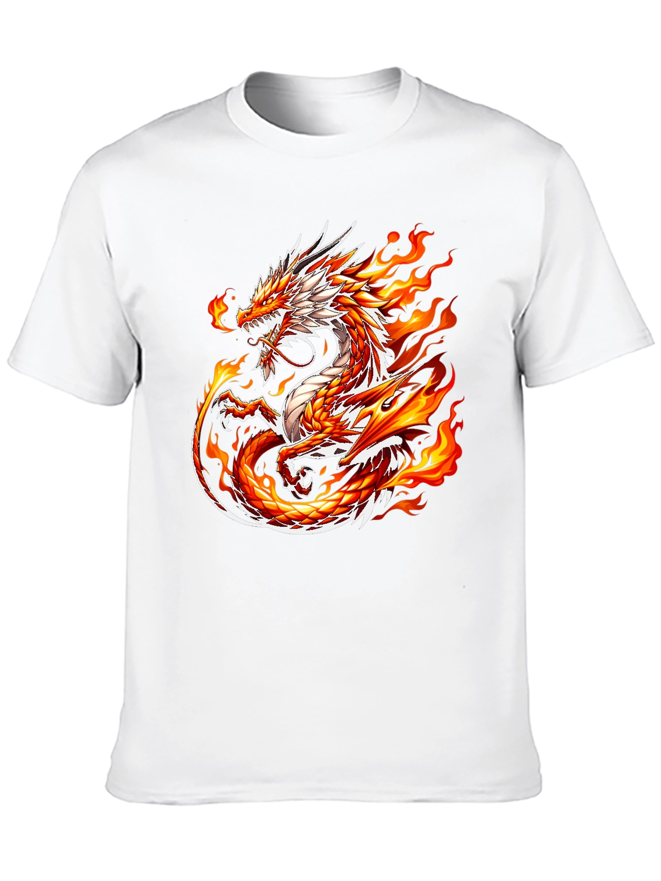 Black Fiery Dragon Graphic Tee - Men's Black T-Shirt view 10