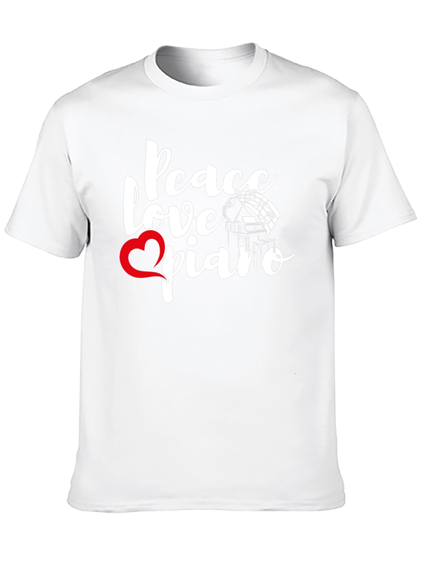 Black Peace Love Piano Graphic Tee view 10
