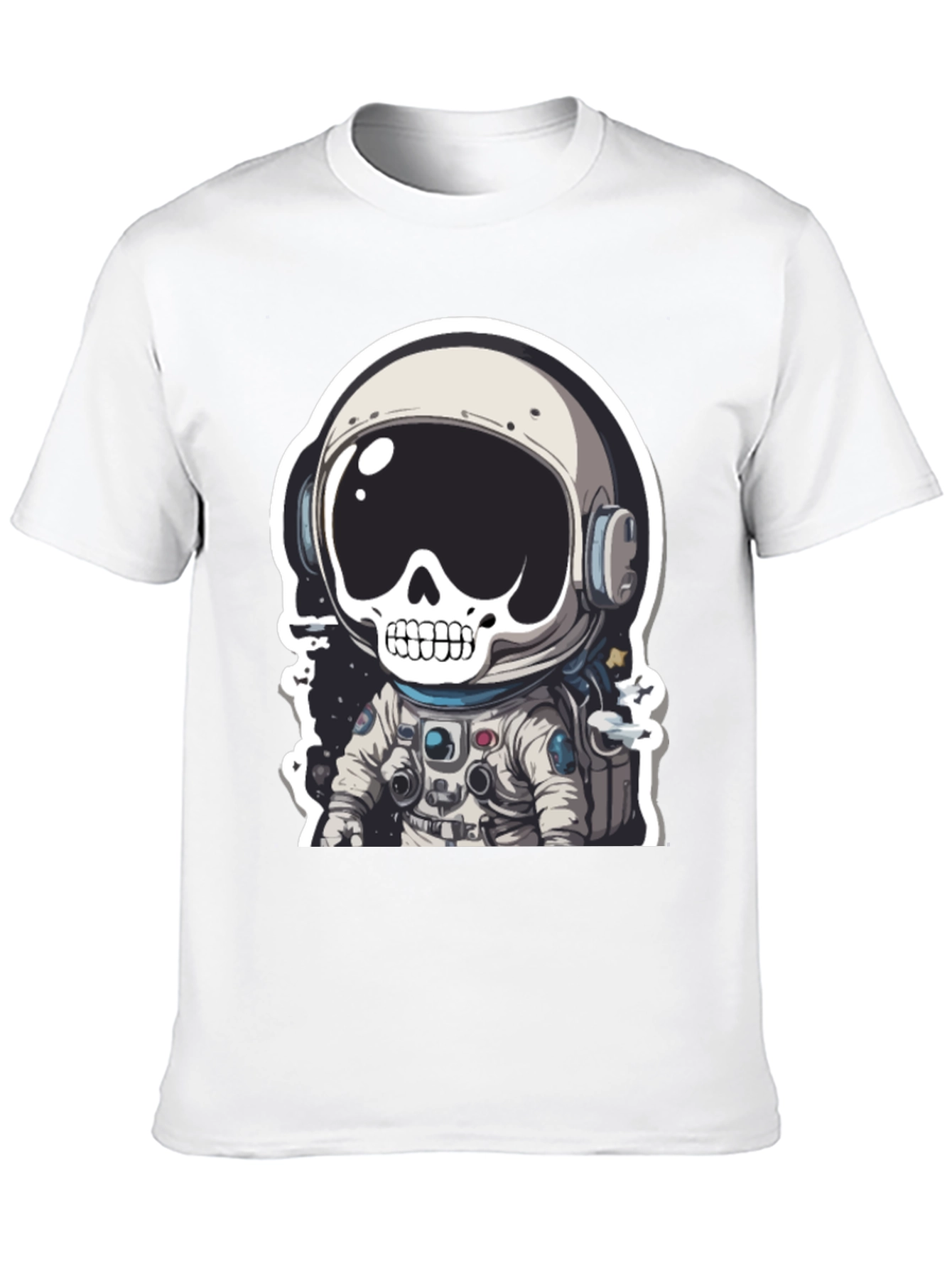 Black Skull Astronaut Graphic Tee - Men's Black T-Shirt view 10