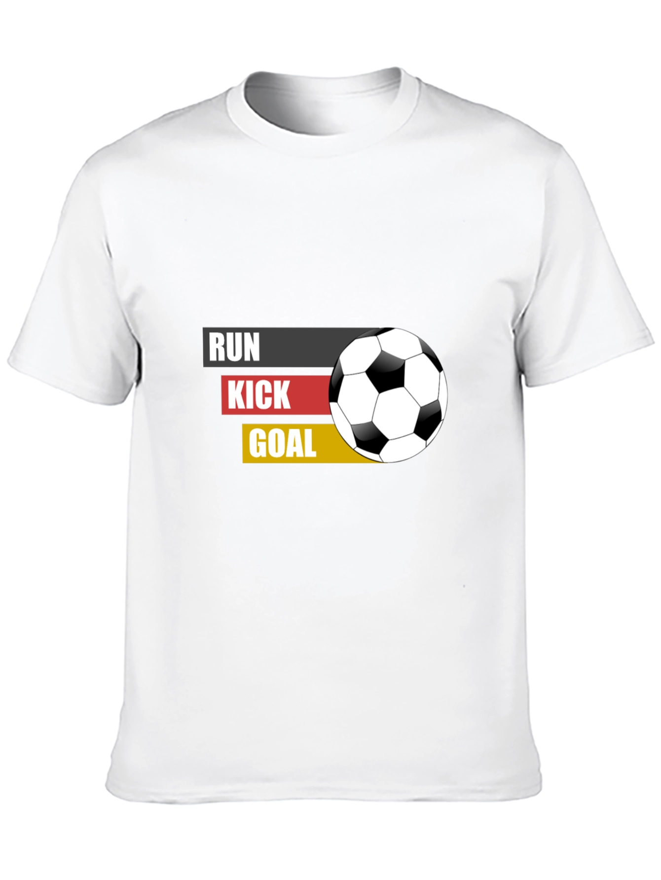 Black Run Kick Goal Soccer T-Shirt - Black view 10