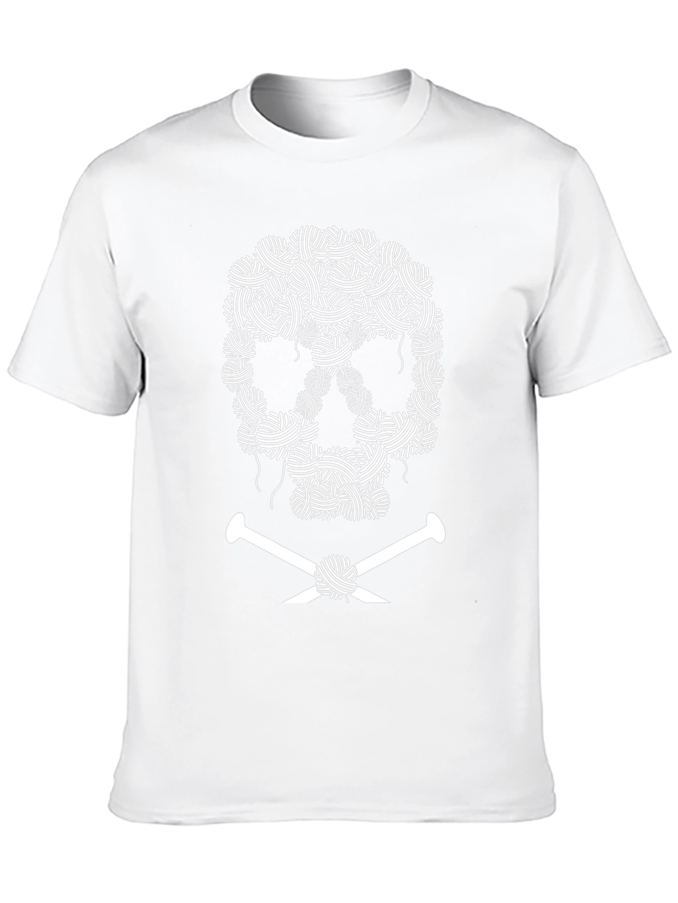 Black Knitting Skull Graphic Tee - Yarn Lover's Shirt view 10