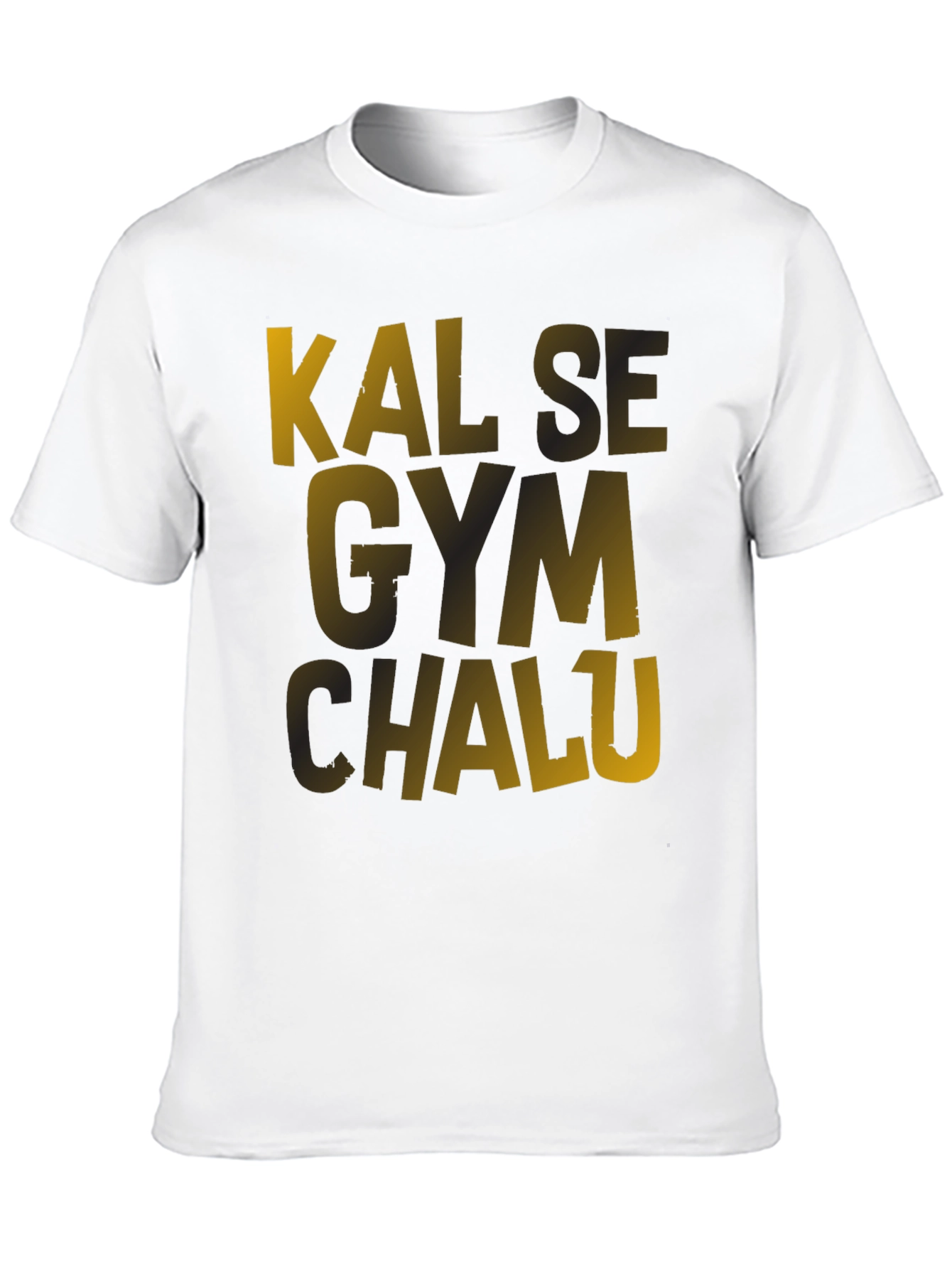 Black Kal Se Gym Chalu Men's Black T-Shirt view 10