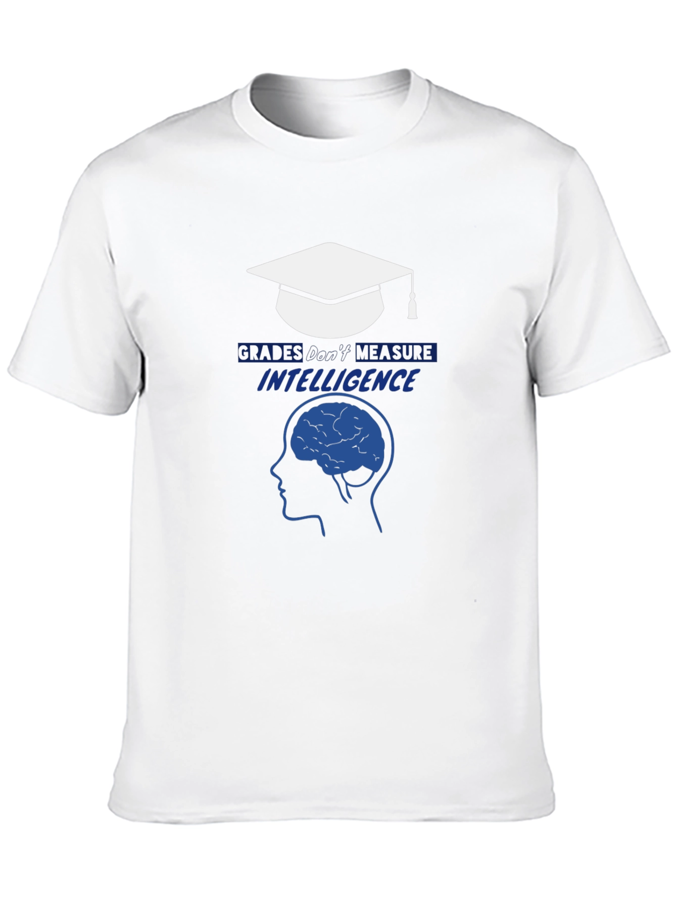 Black Intelligence T-Shirt - Graduation Cap & Brain Design view 10