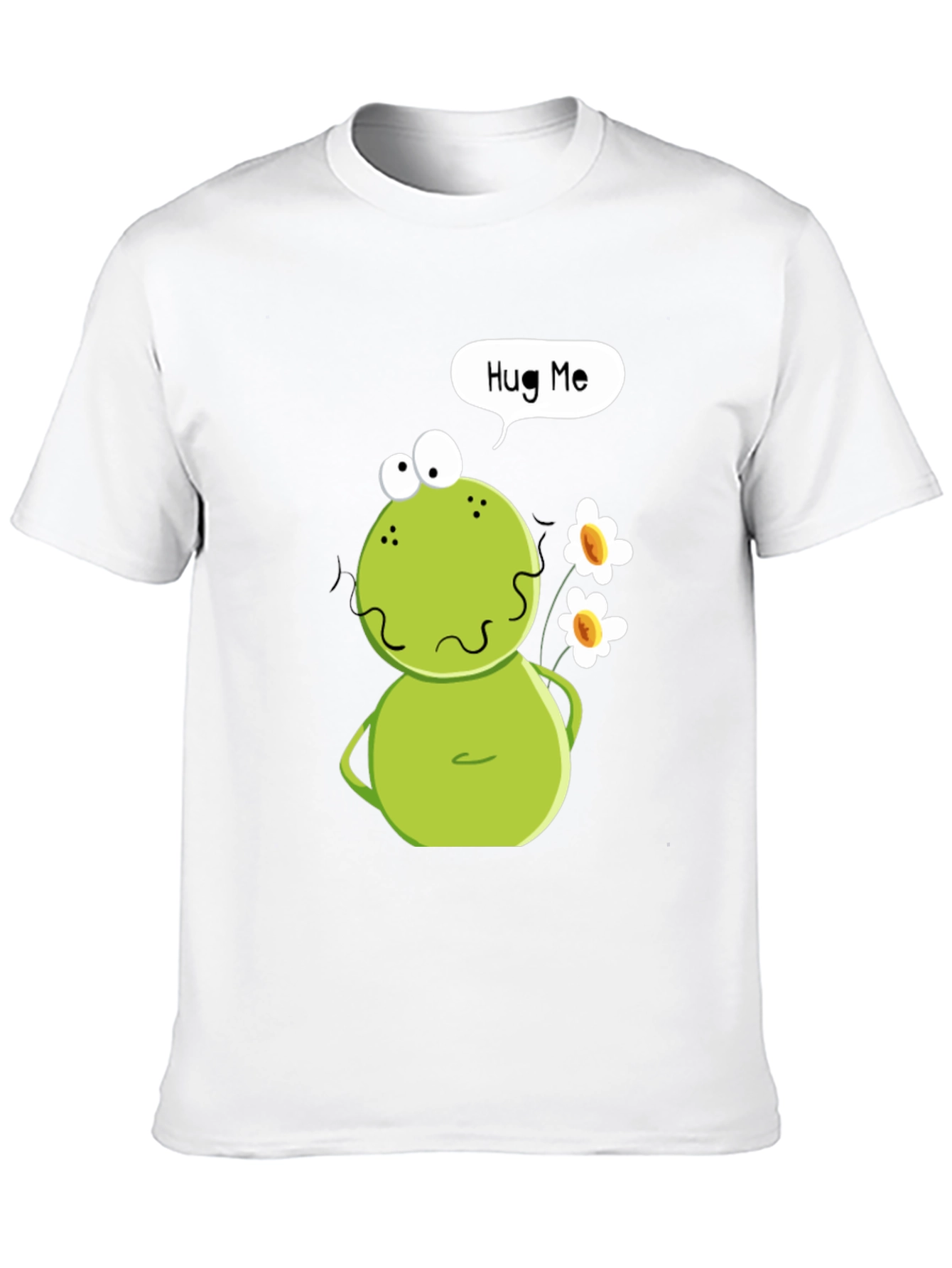 Black Funny Frog Hug Me Graphic T-Shirt view 10