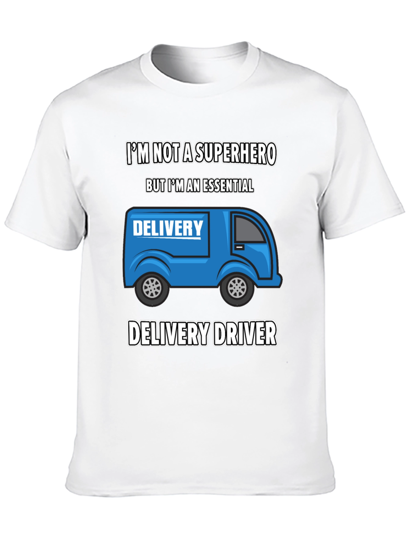 Black Essential Delivery Driver Graphic T-Shirt view 10