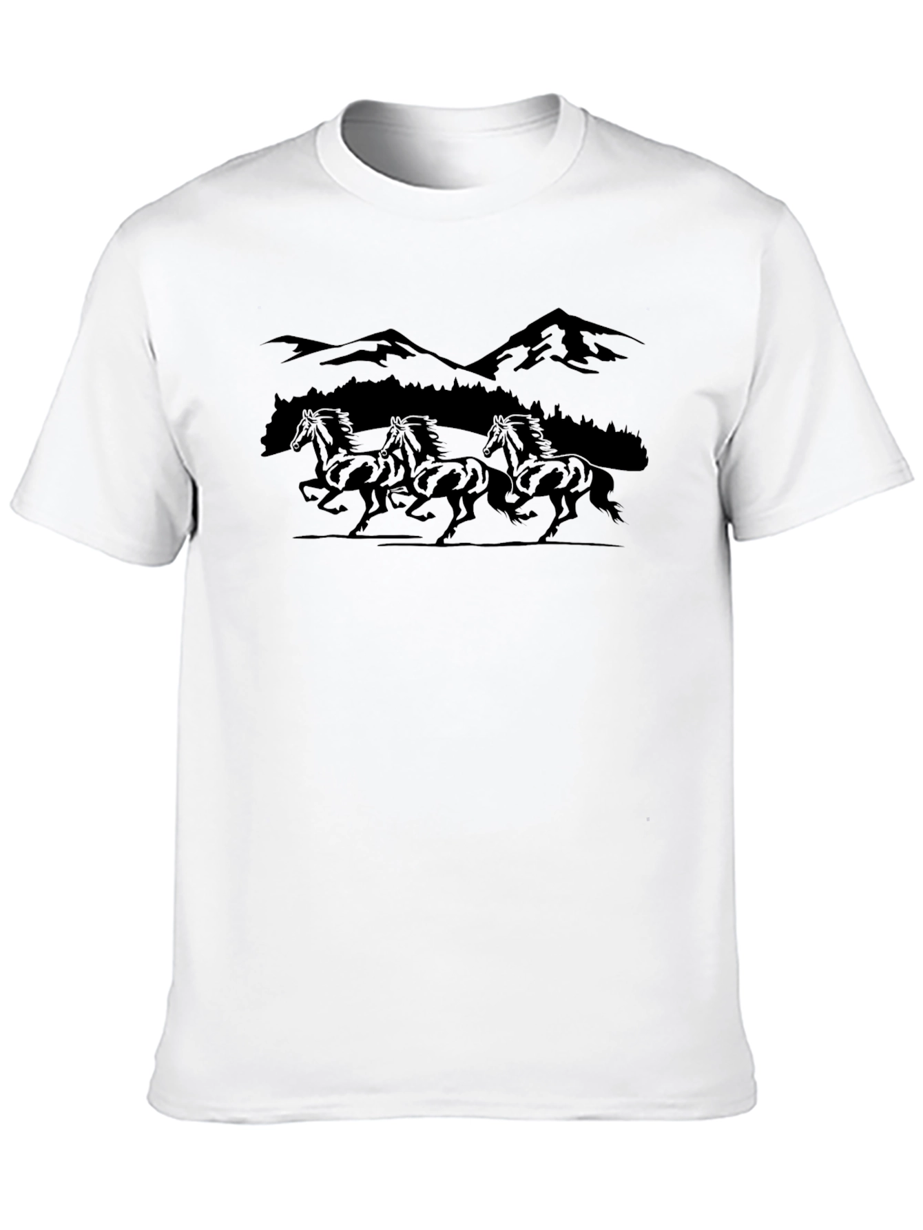 Black Black Horse & Mountain Graphic T-Shirt view 10