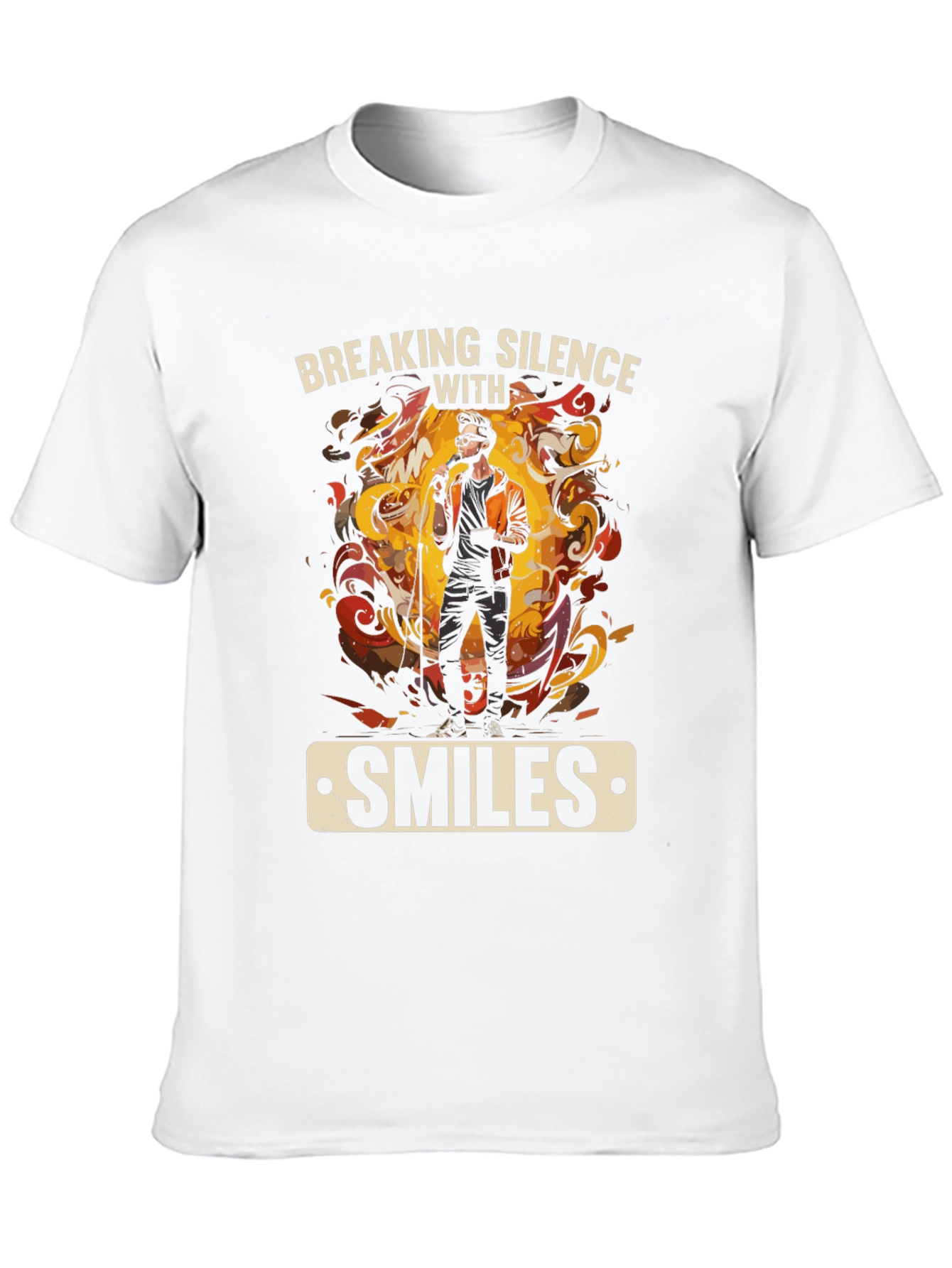 Black Breaking Silence With Smiles Graphic Tee view 10
