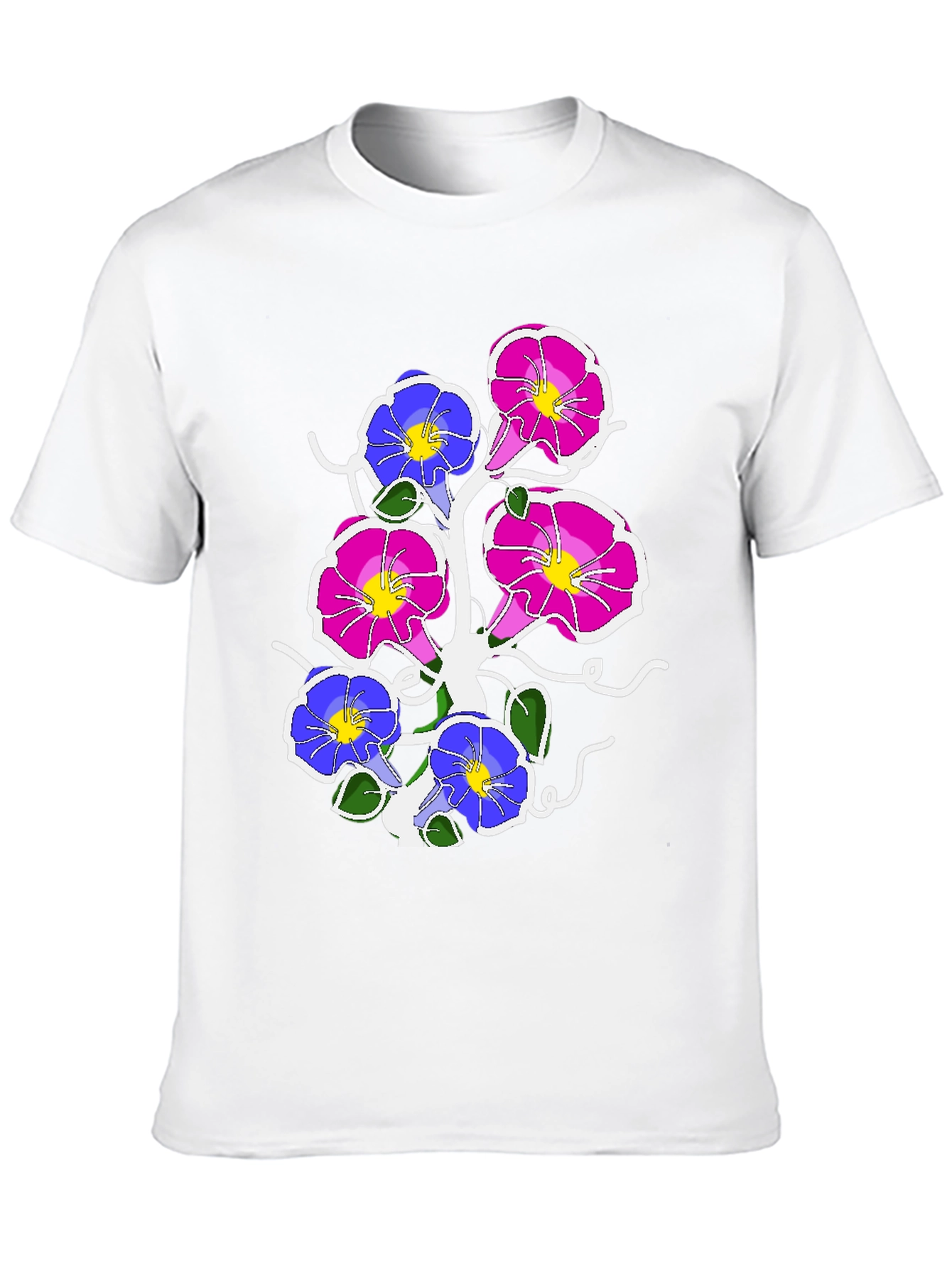 Black Floral Graphic Print Tee - Men's Black T-Shirt view 10