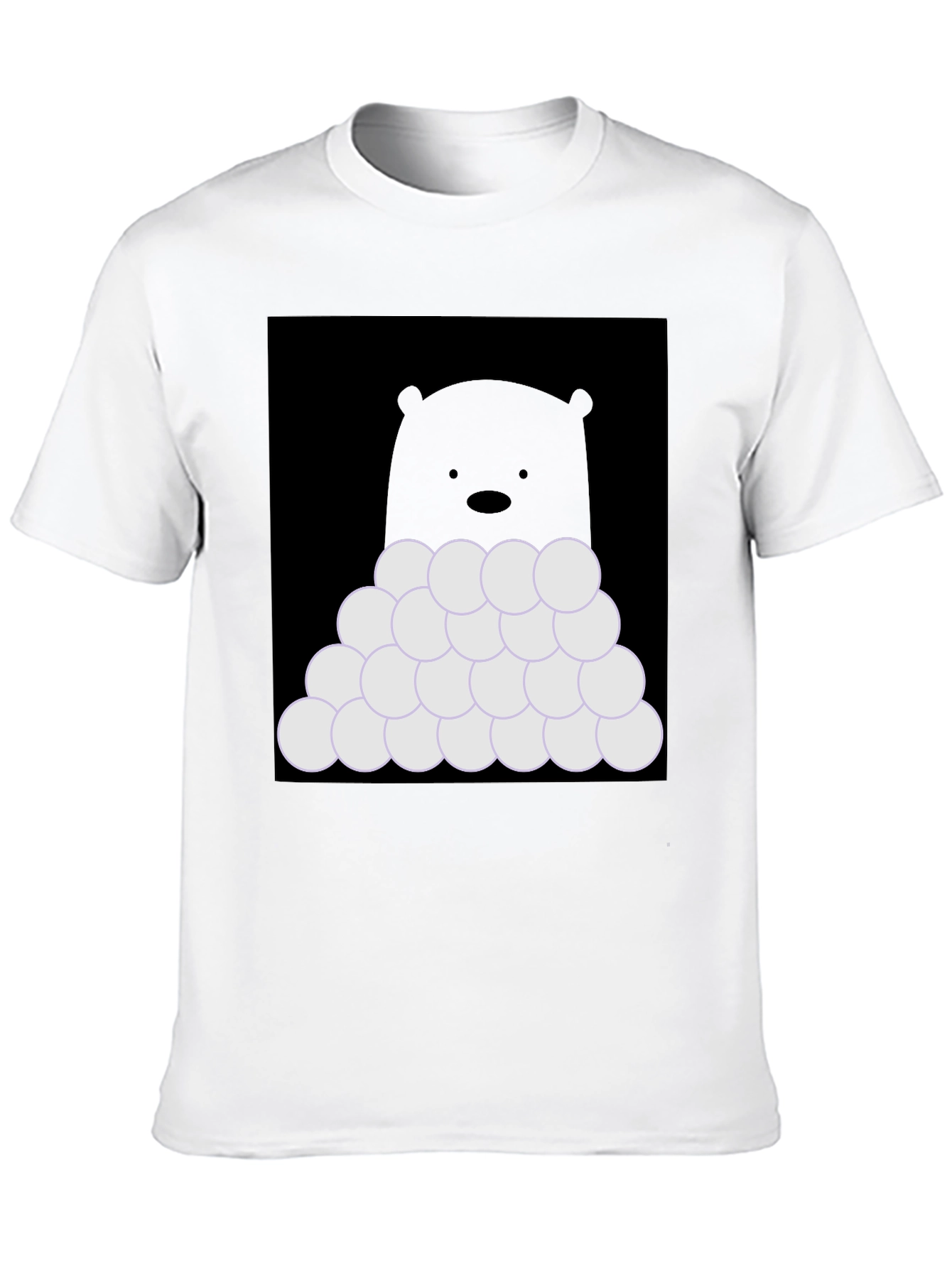 Black Bear with Snowballs T-Shirt - Soft Cotton Tee view 10