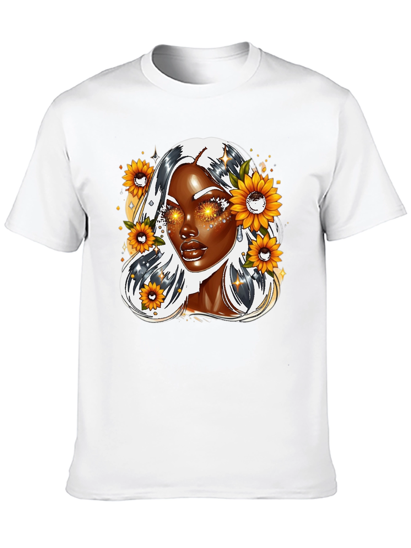 Black Sunflower Goddess Graphic Tee - Black view 10