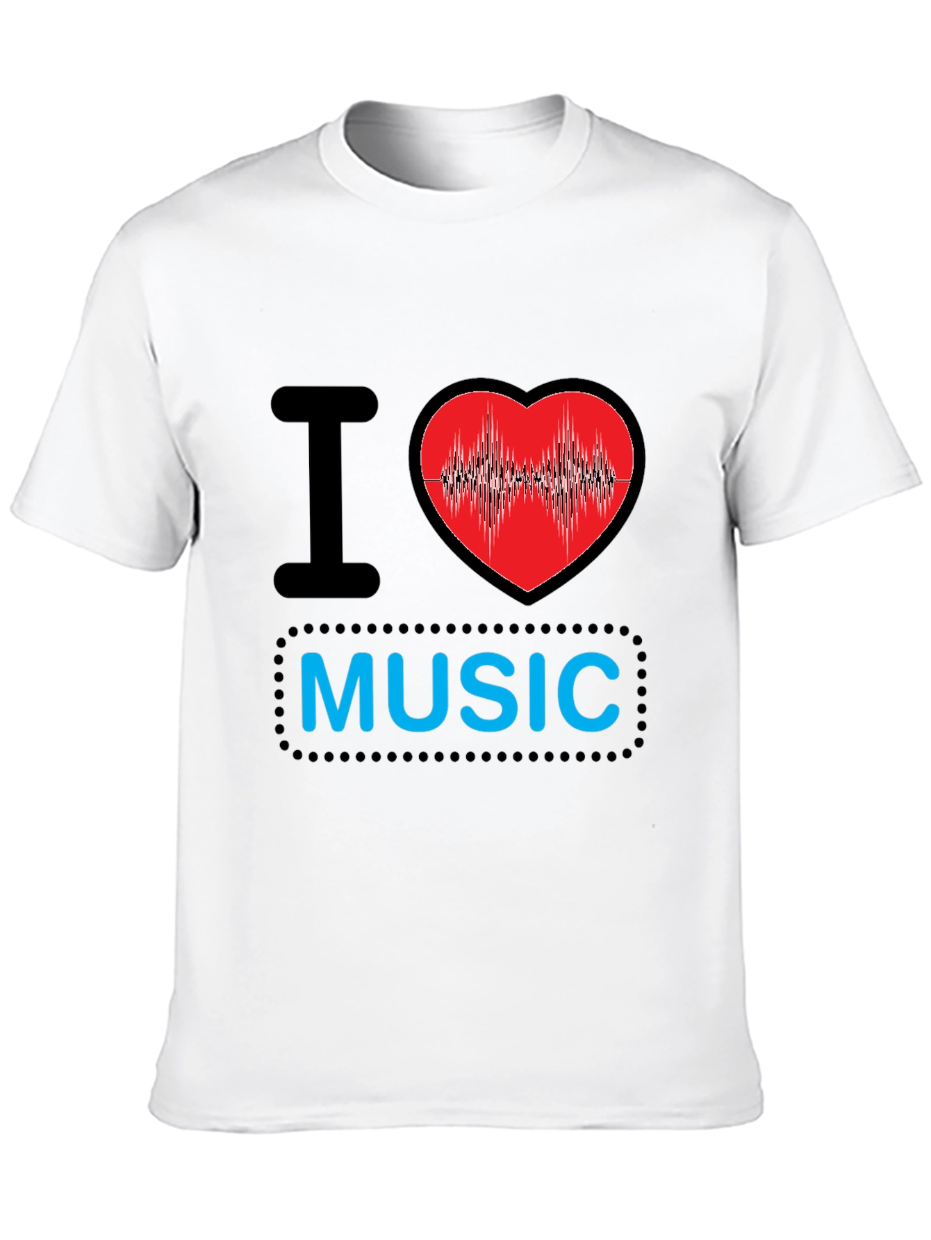 Black I Heart Music Black T-Shirt view 10