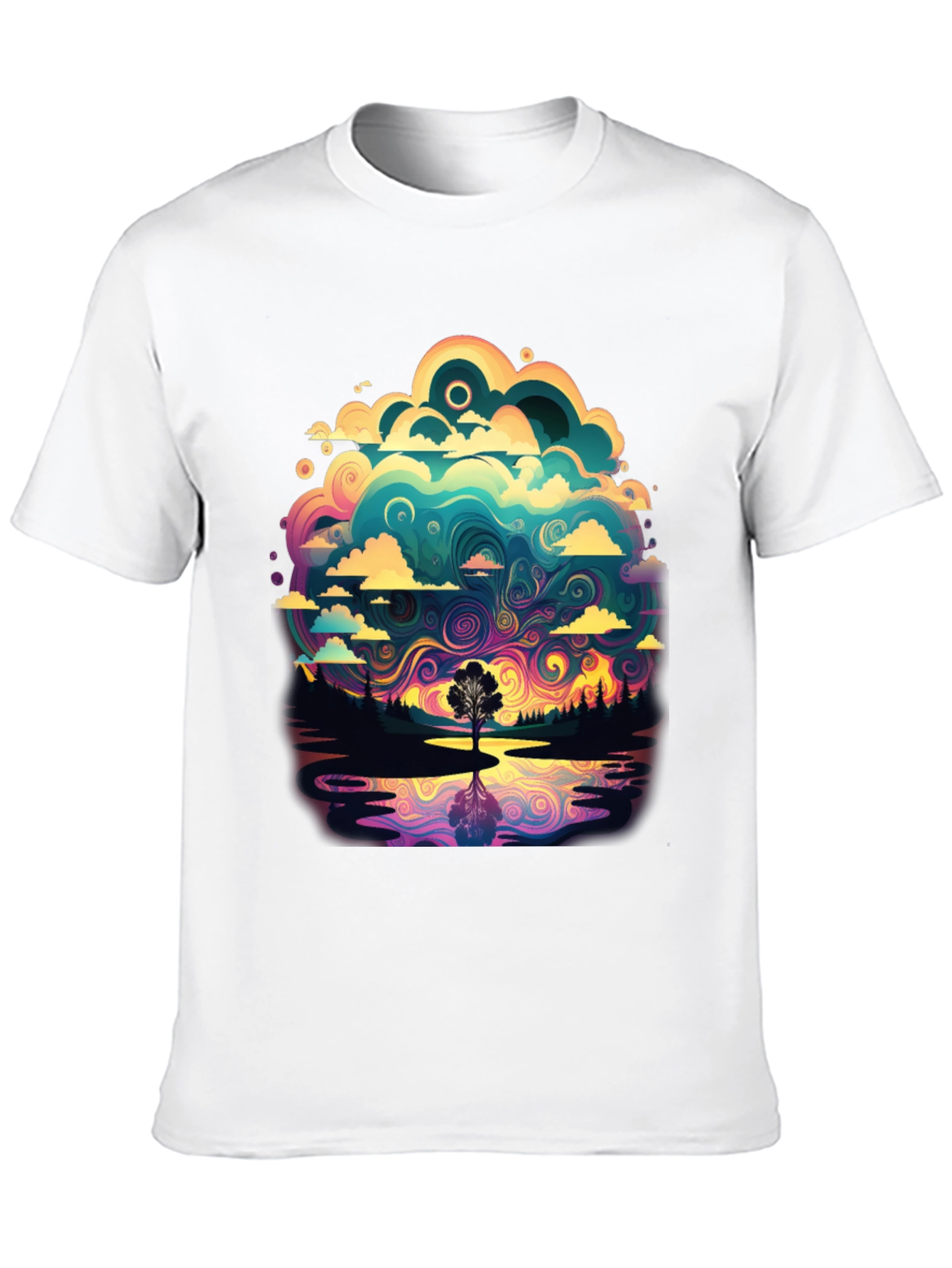 Black Vivid Psychedelic Nature T-Shirt view 10
