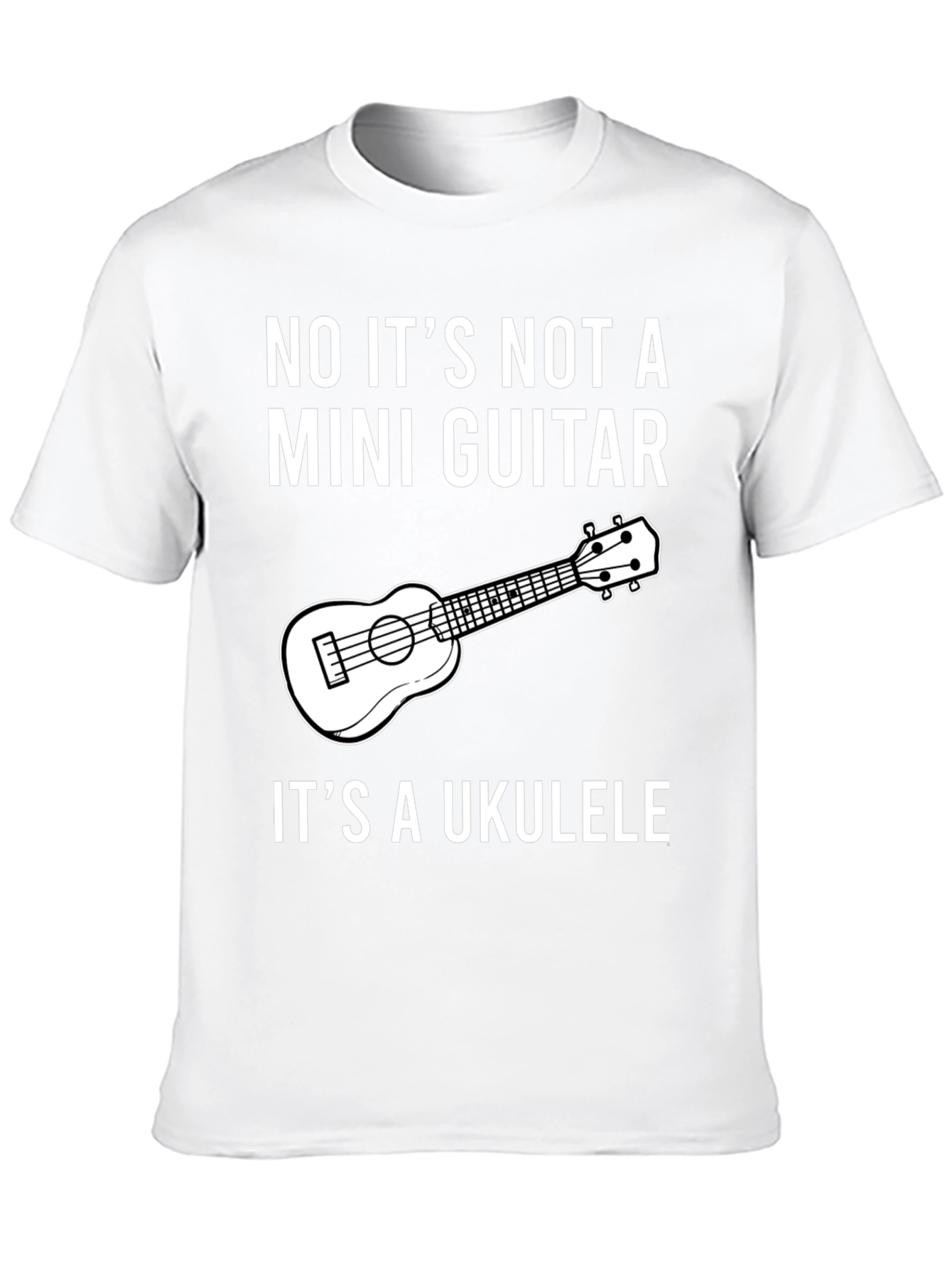 Black Ukulele Humor T-Shirt: Not a Mini Guitar! view 10