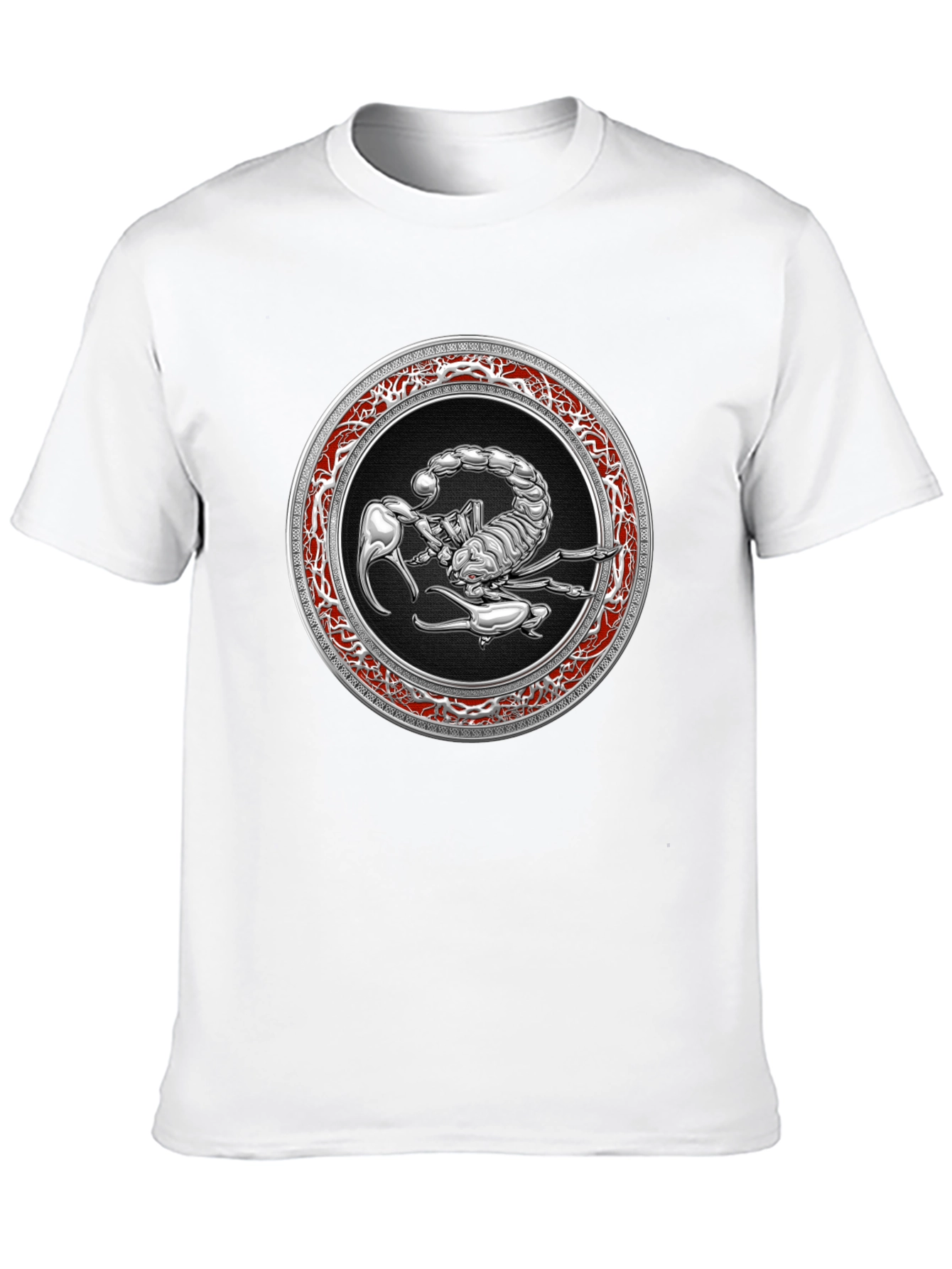 Black Scorpion Graphic Tee - Bold Silver Zodiac Design view 10