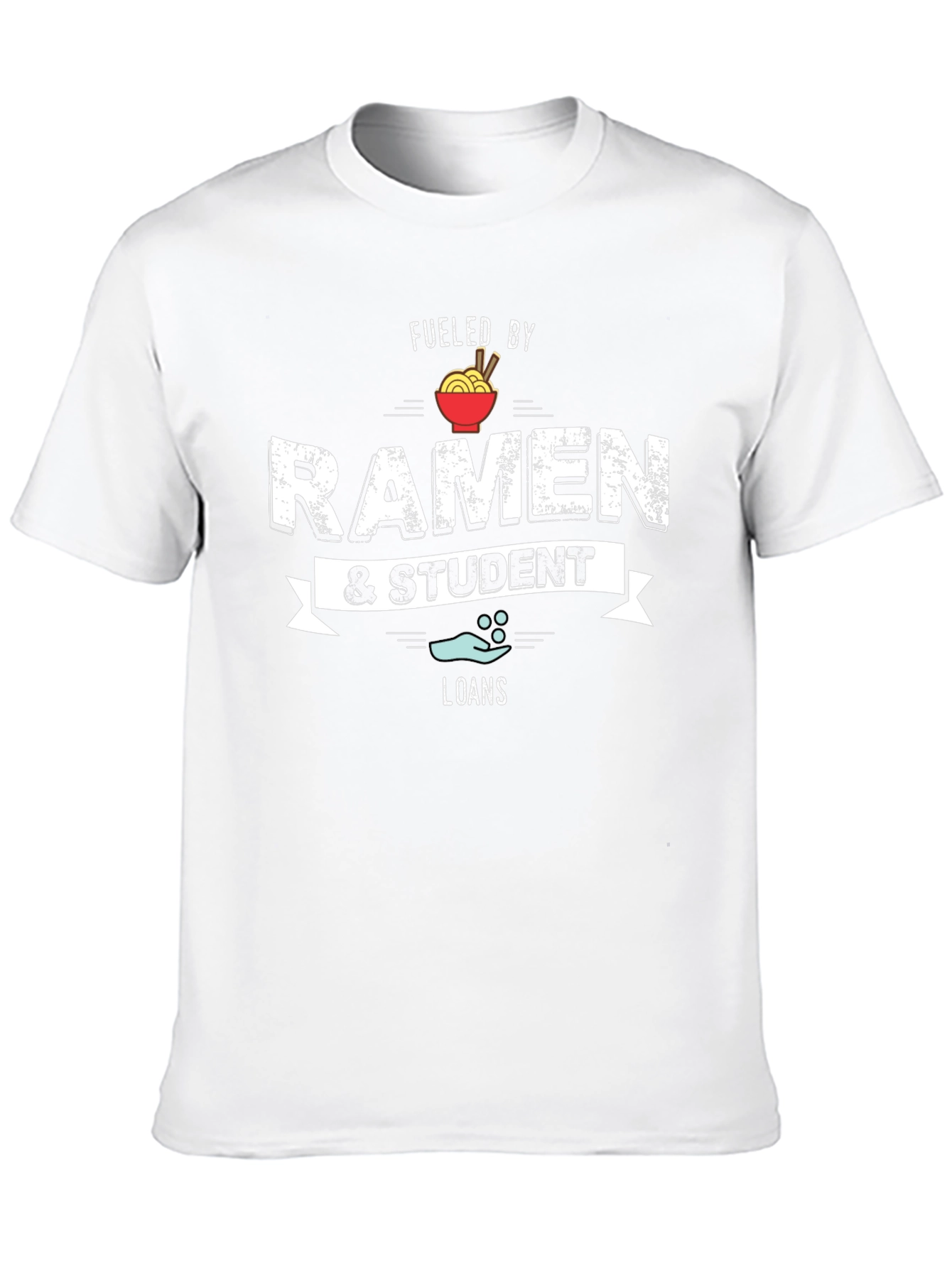 Black Fueled by Ramen & Student Loans Graphic T-Shirt view 10