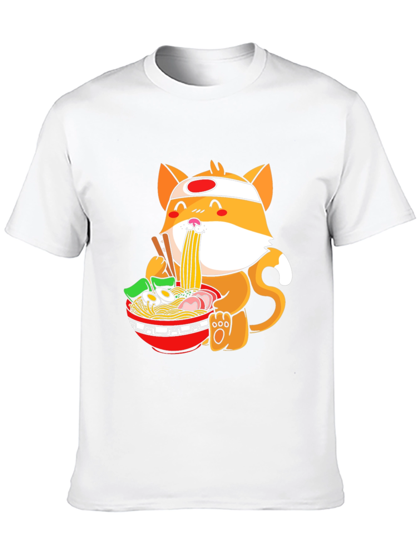 Black Ramen Cat Graphic Tee - Casual Black T-Shirt view 10